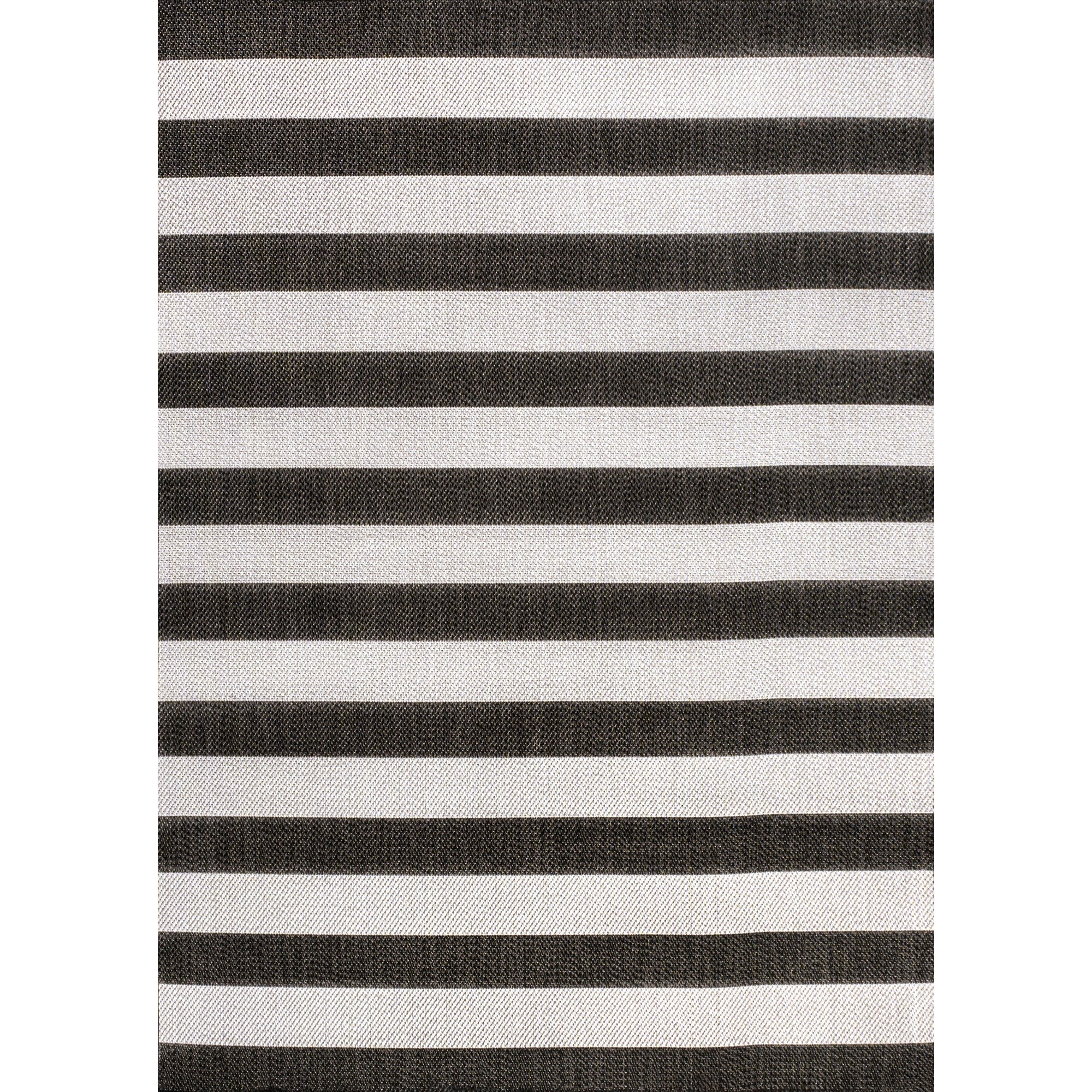 Negril Simple Two-Tone Wide Stripe Indoor/Outdoor Area Rug