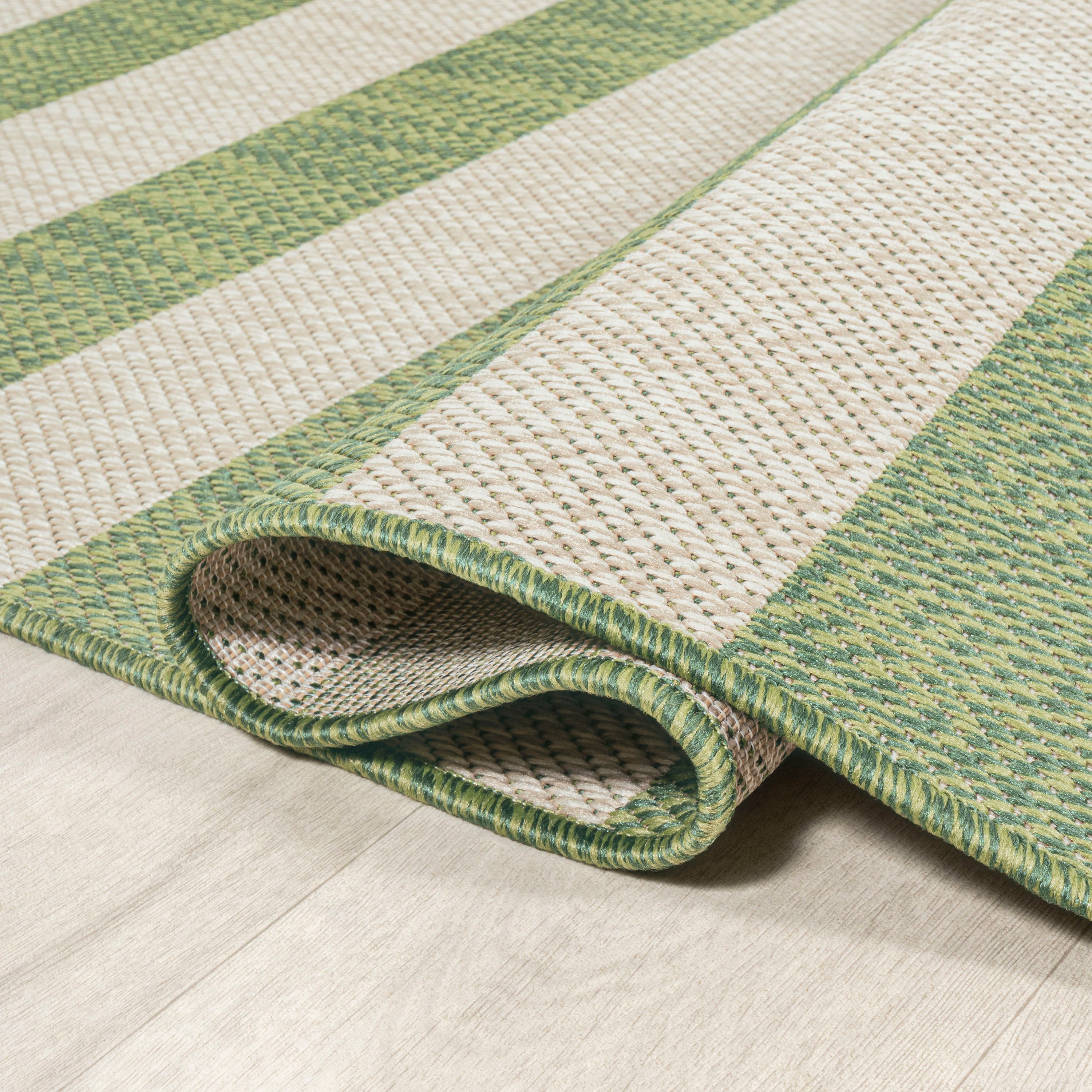 Negril Two-Tone Wide Stripe Indoor/Outdoor Area Rug