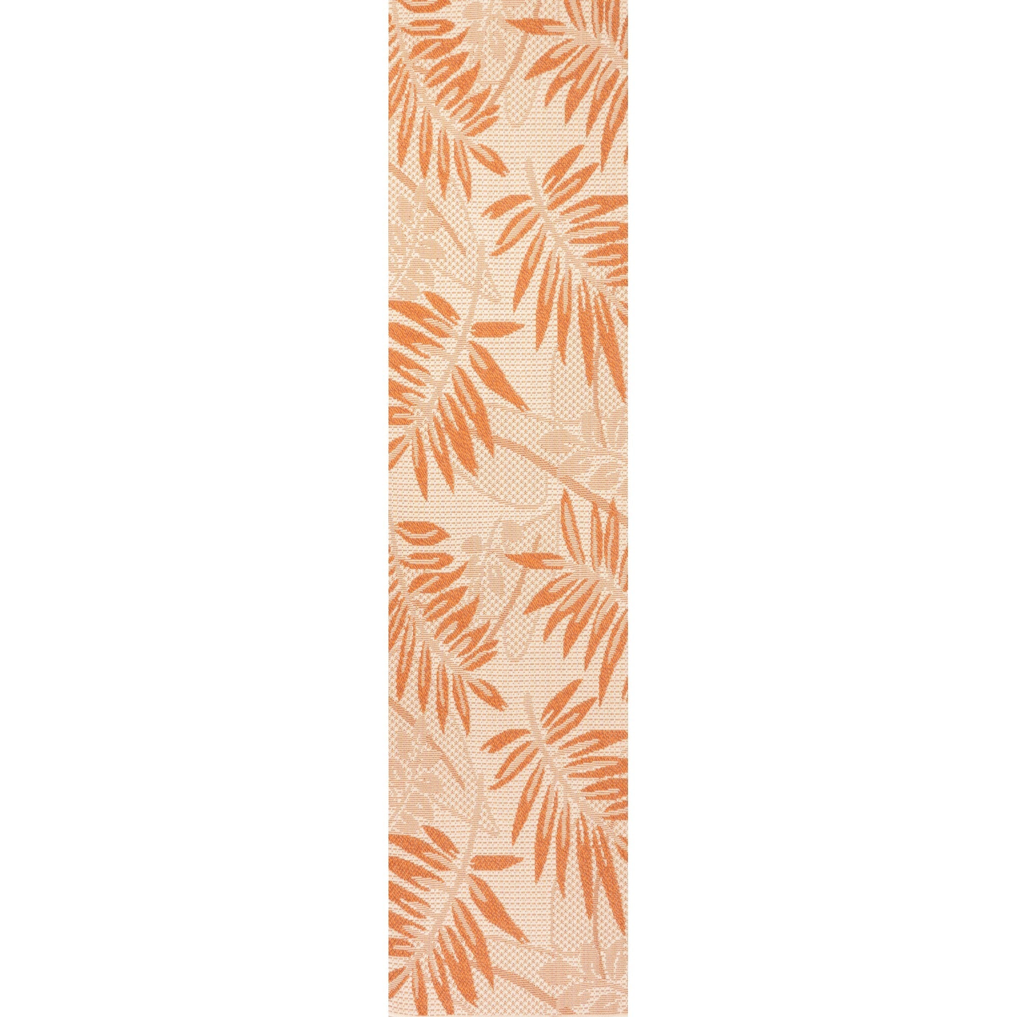 Havana Simple Tropical Palm Leaf Indoor/Outdoor Runner Rug