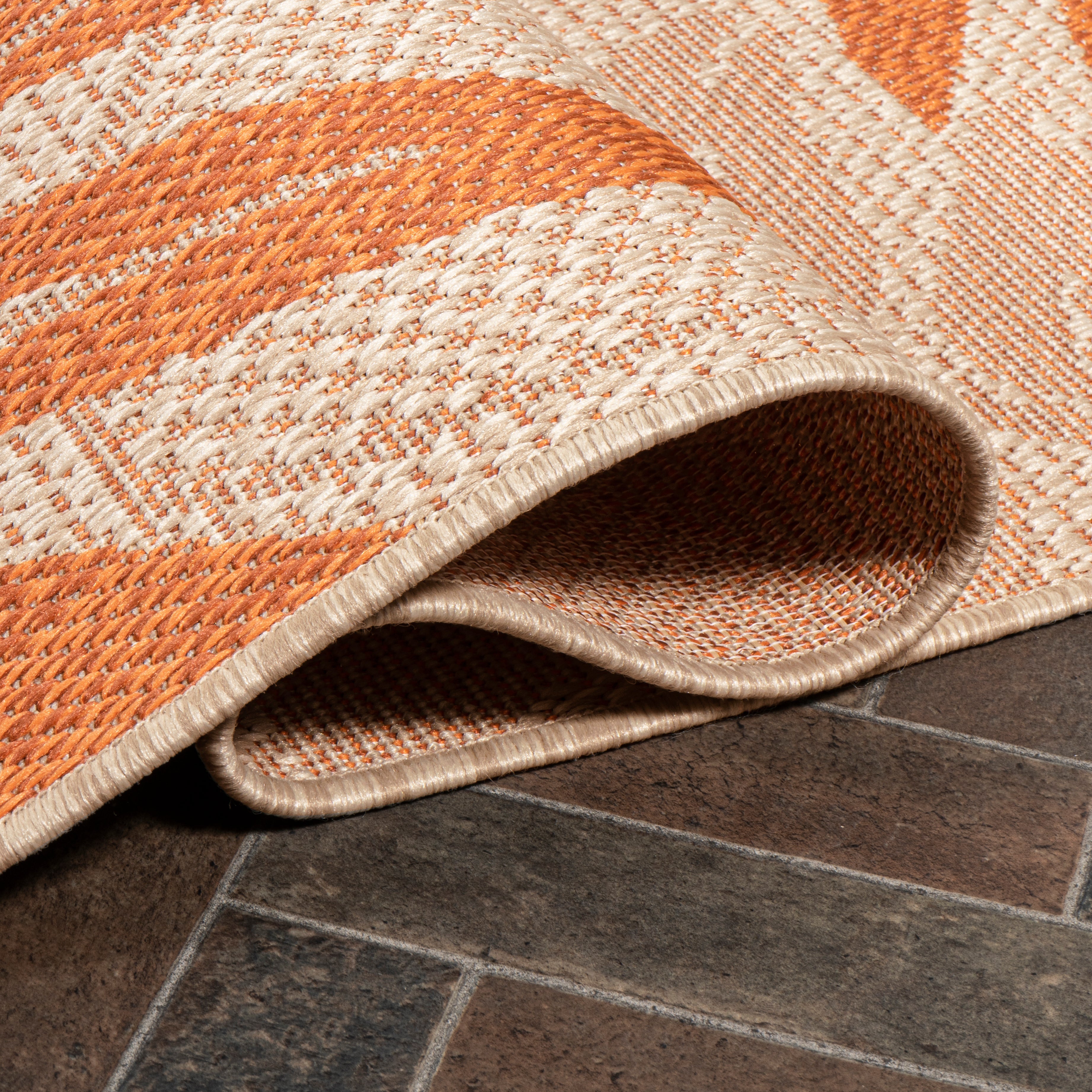 Havana Simple Tropical Palm Leaf Indoor/Outdoor Runner Rug