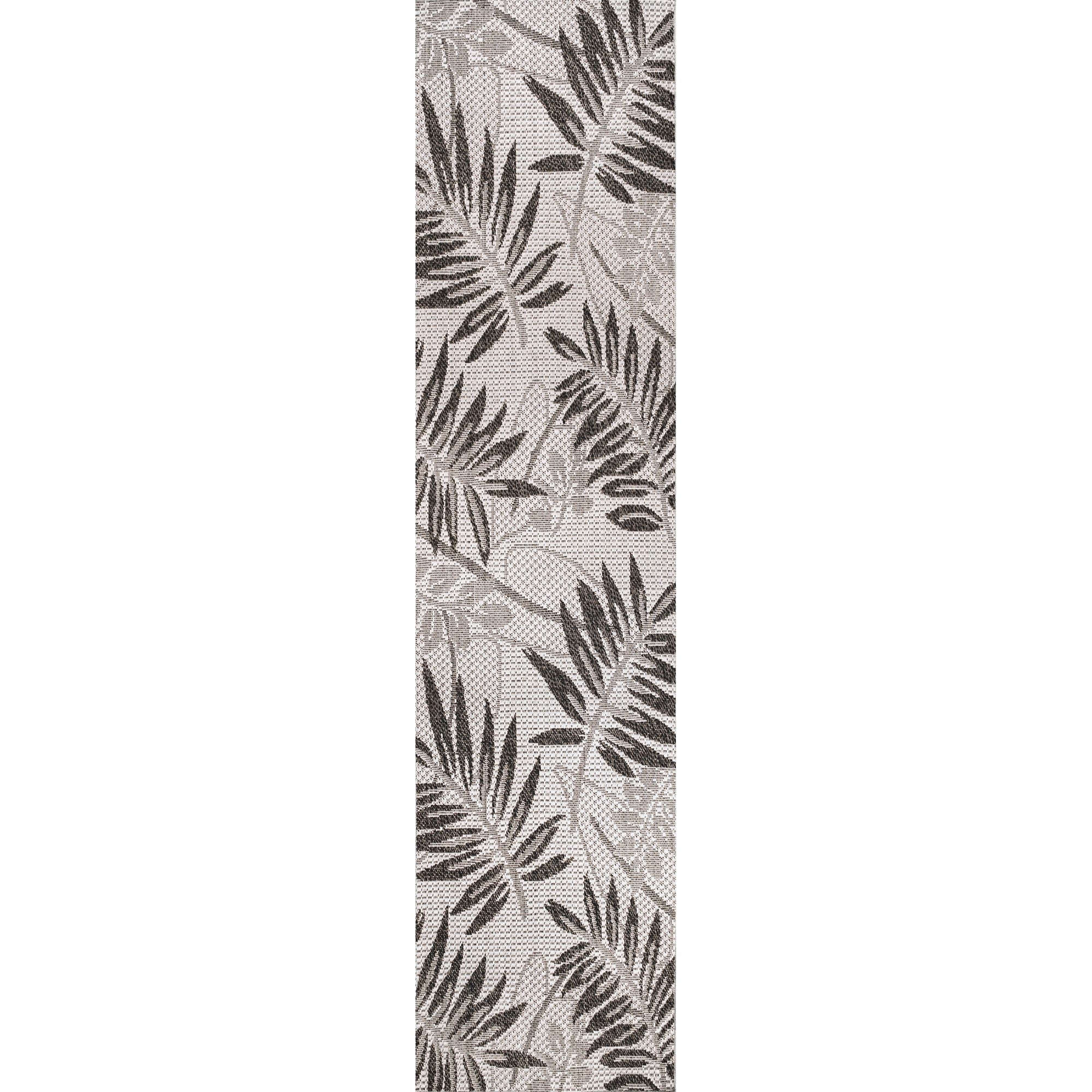 Havana Simple Tropical Palm Leaf Indoor/Outdoor Runner Rug