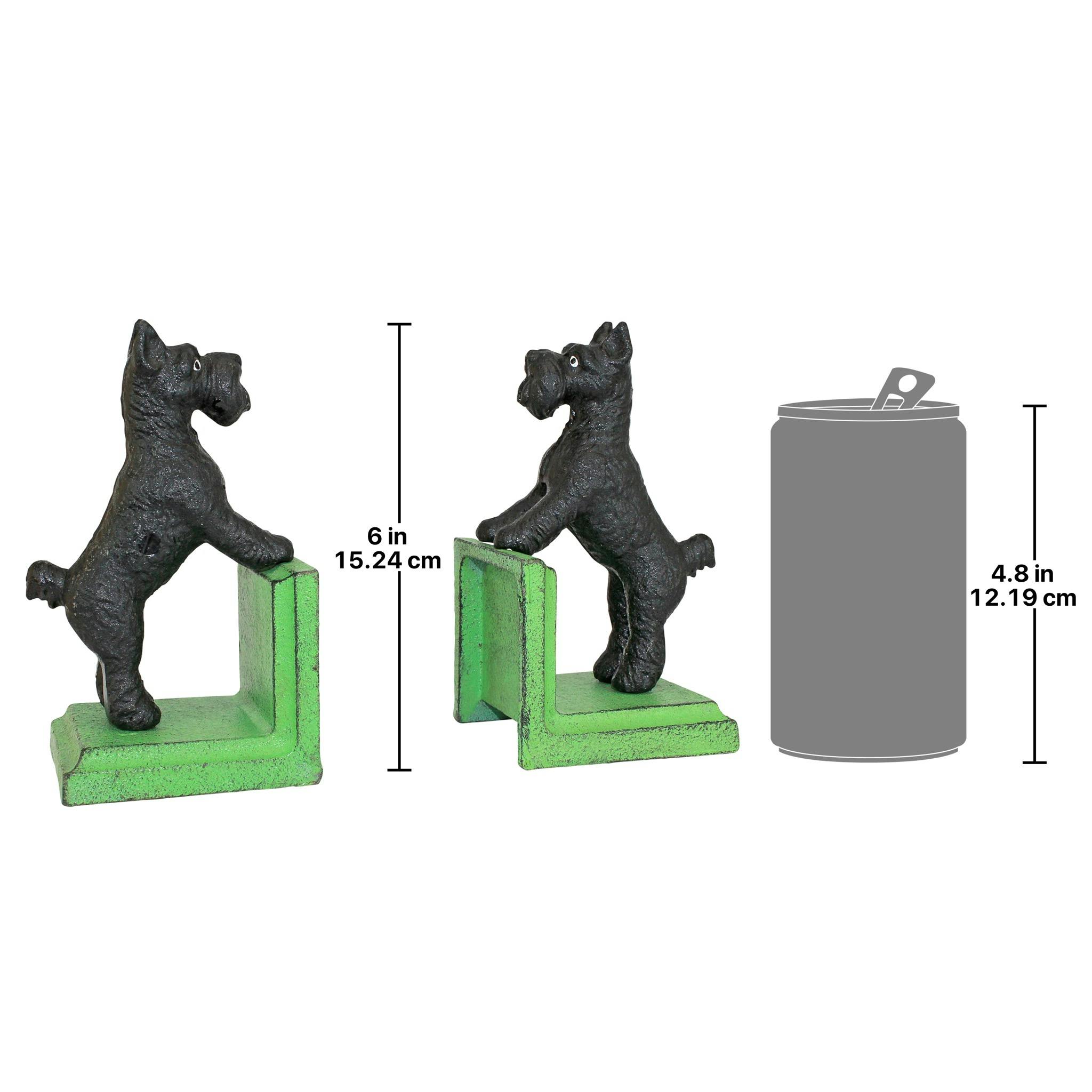 Over the Fence Scotty Dog Cast Iron Sculptural Bookend Pair