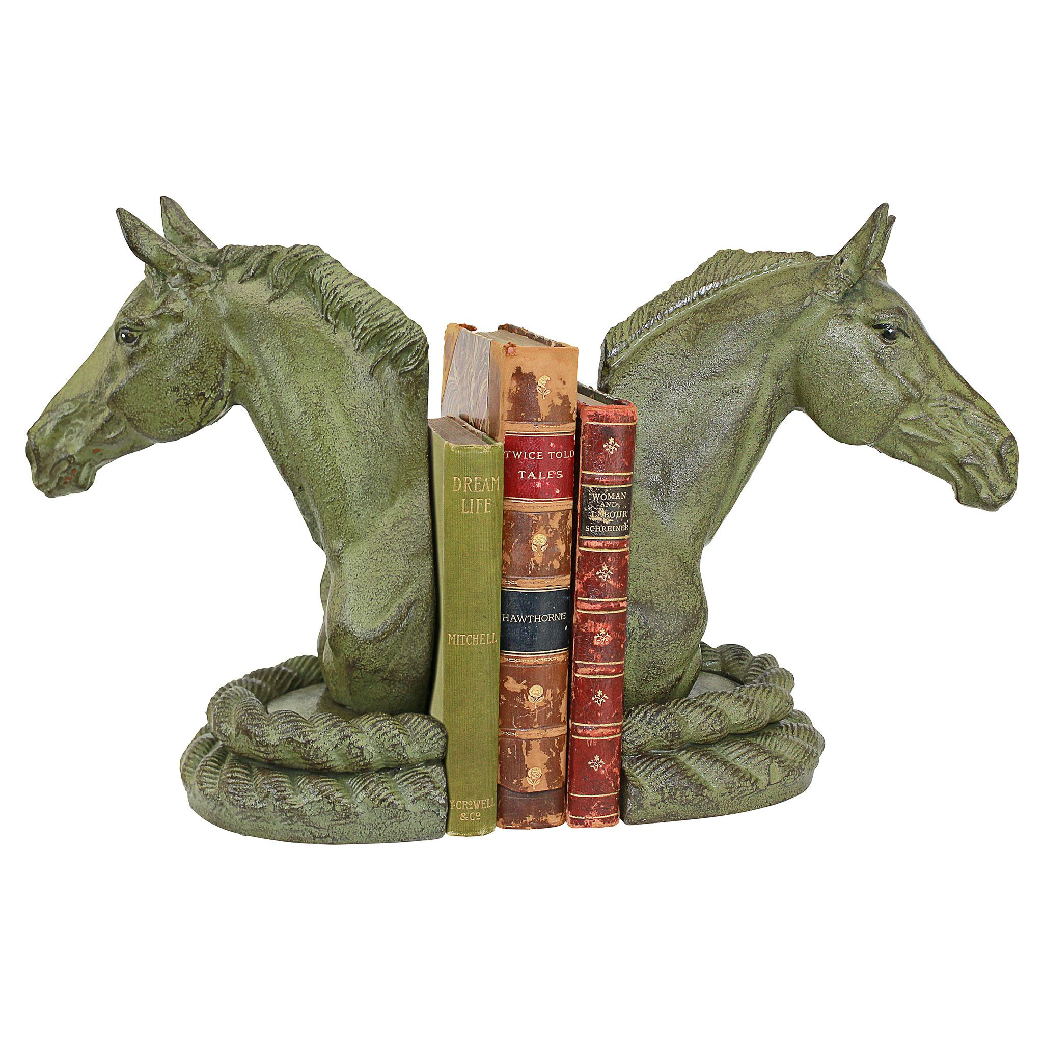 Equestrian Elegance Horse Cast Iron Sculptural Bookend Pair