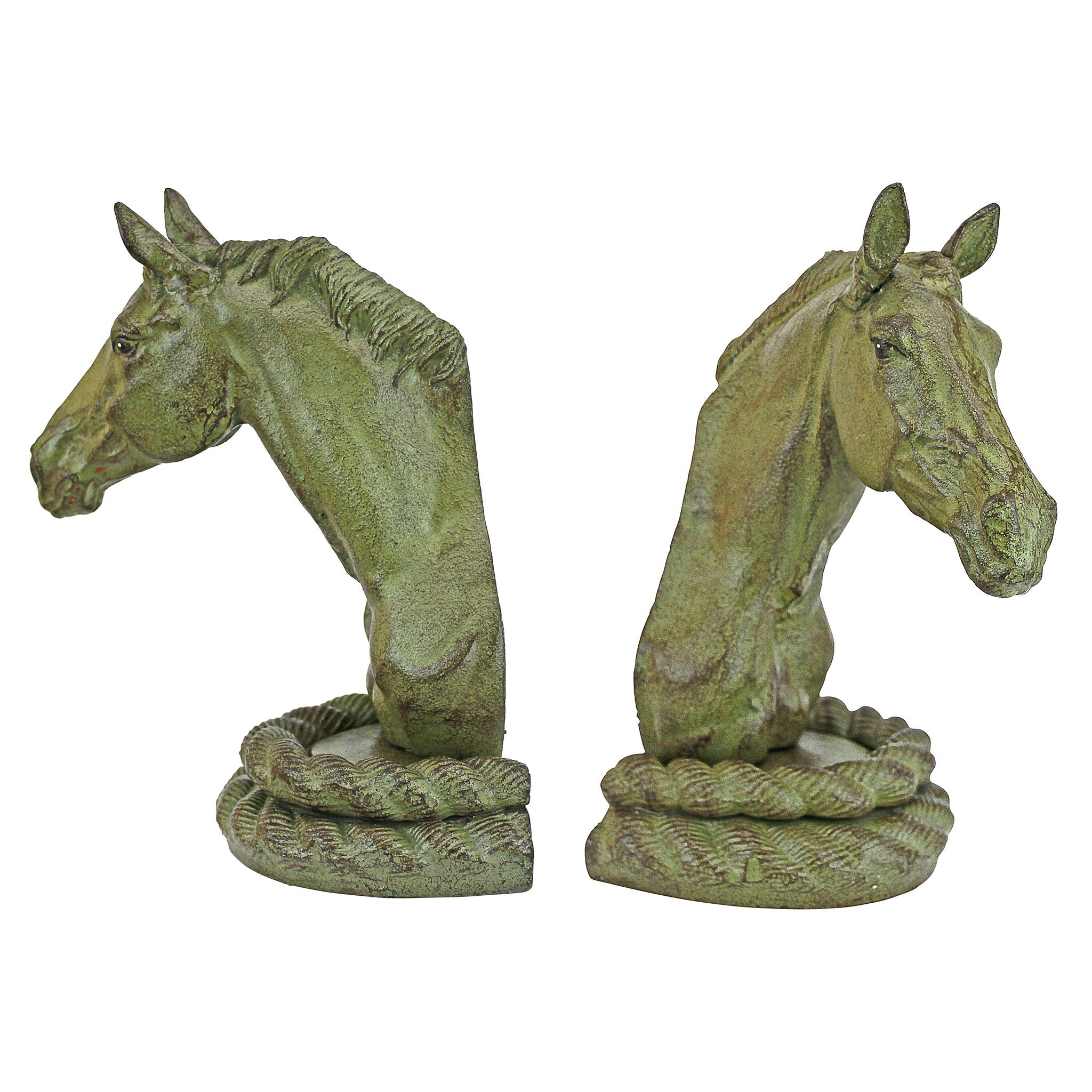 Equestrian Elegance Horse Cast Iron Sculptural Bookend Pair