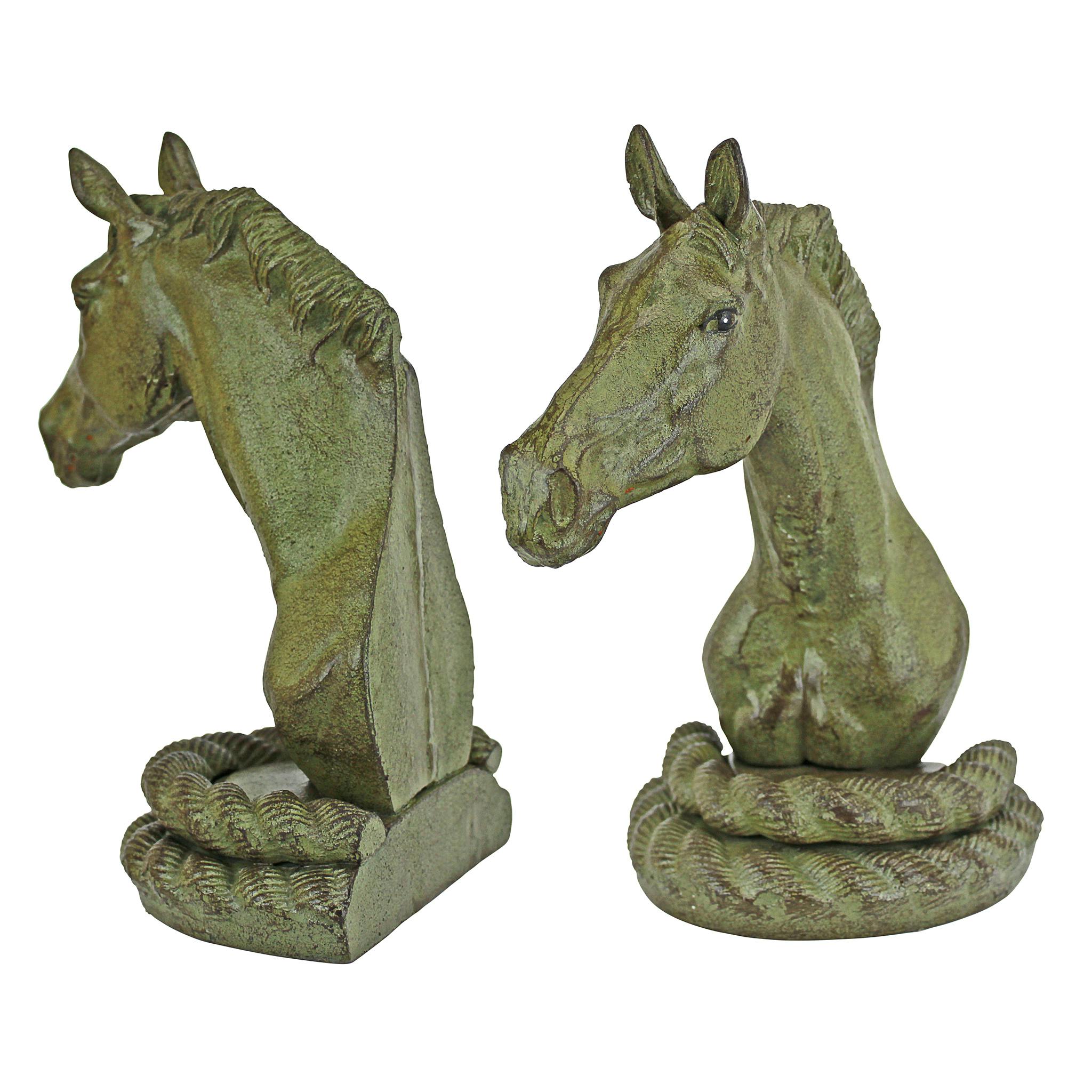 Equestrian Elegance Horse Cast Iron Sculptural Bookend Pair