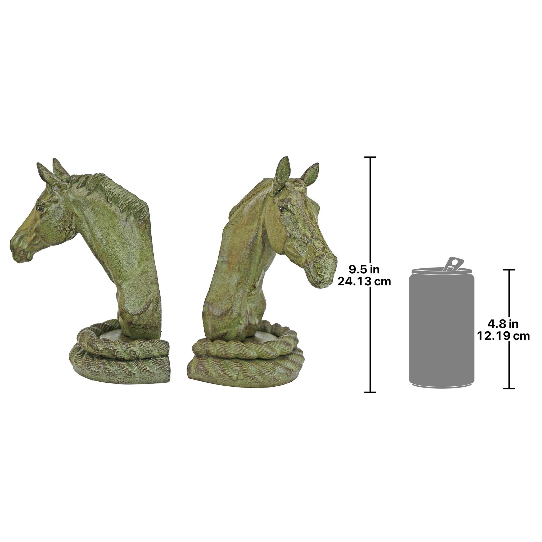 Equestrian Elegance Horse Cast Iron Sculptural Bookend Pair