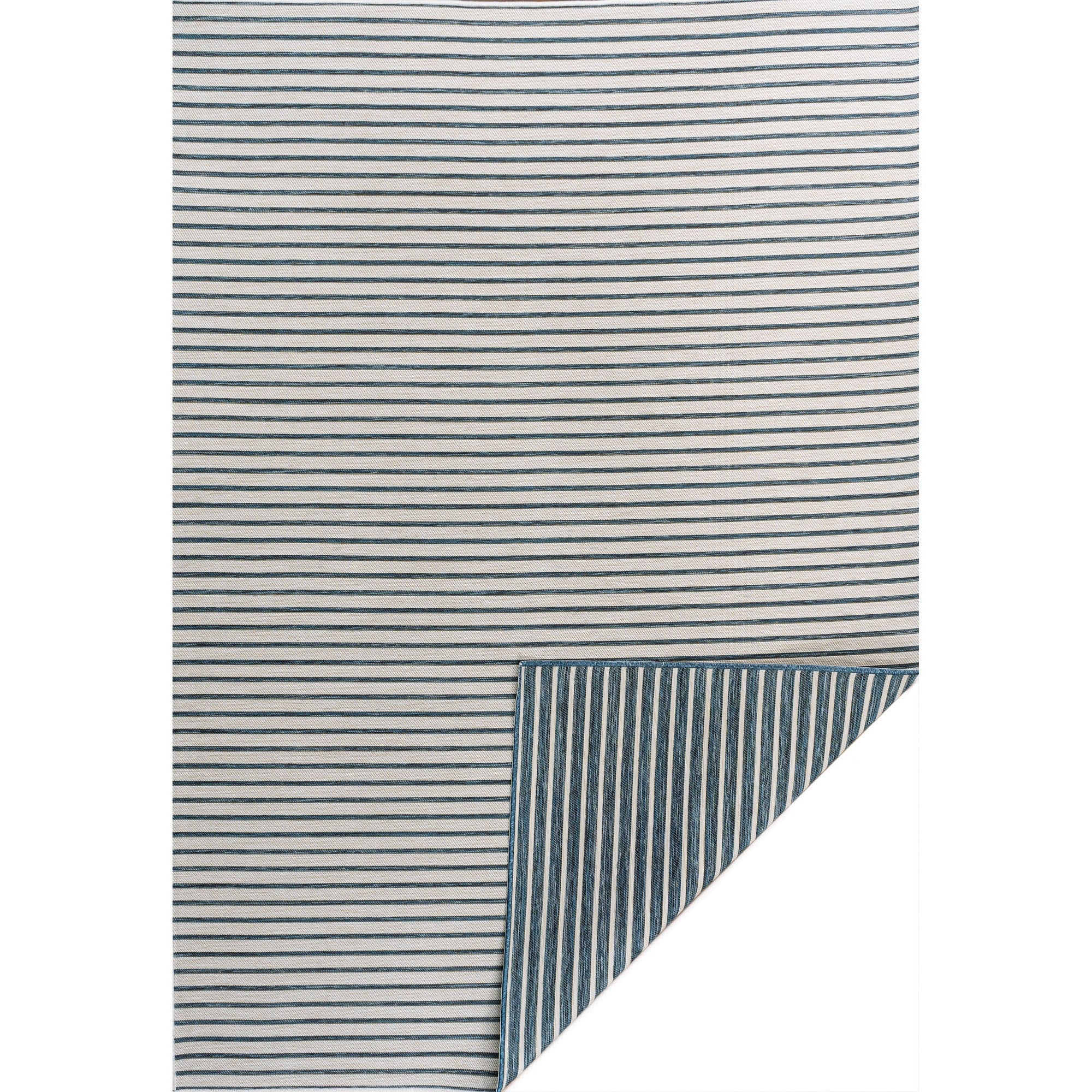 Damon Classic Coastal Pinstripe Reversible Machine-Washable Indoor/Outdoor Area Rug