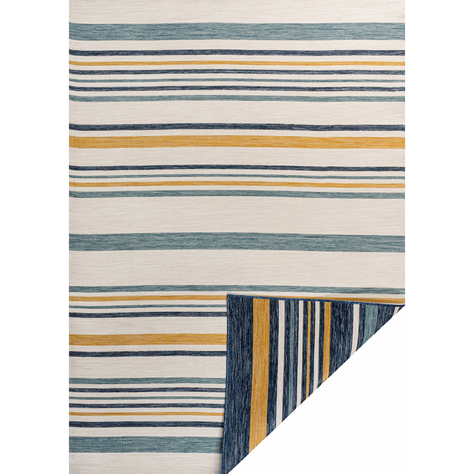 Janus Classic Coastal Ticking Stripe Reversible Machine-Washable Indoor/Outdoor Area Rug