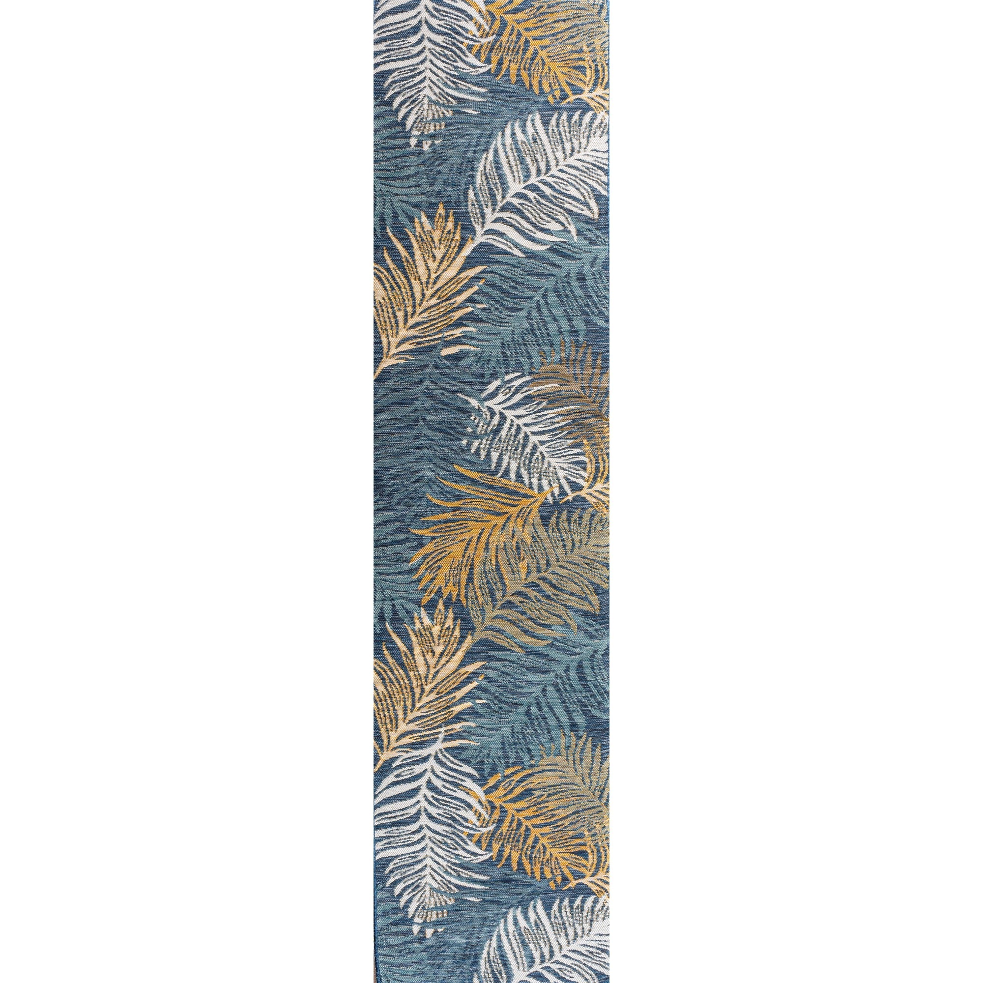 Calypso Coastal Casual Palm Frond Reversible Machine-Washable Indoor/Outdoor Runner Rug