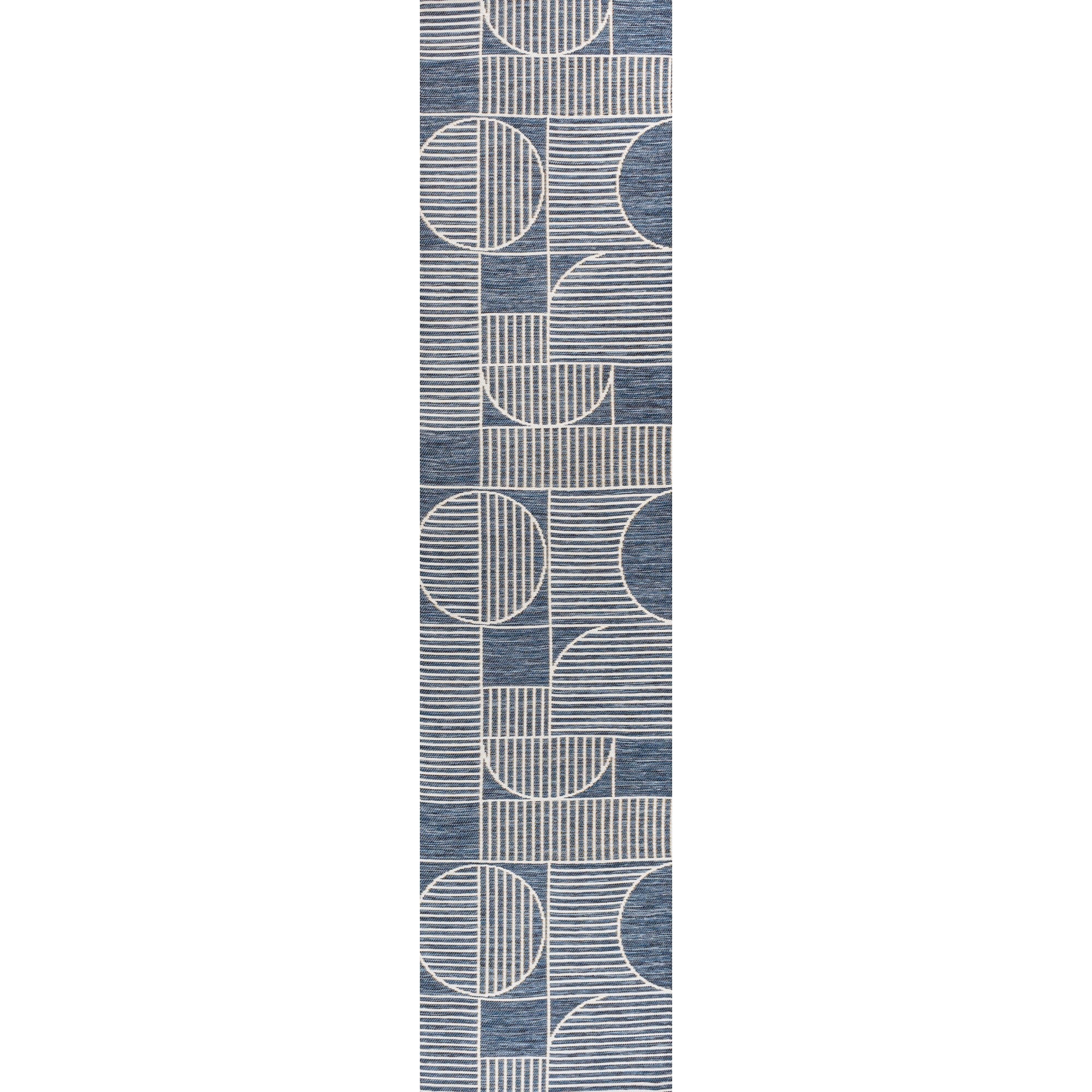 Arielle Mid-Century Modern Geometric Lines Reversible Machine-Washable Indoor/Outdoor Runner Rug