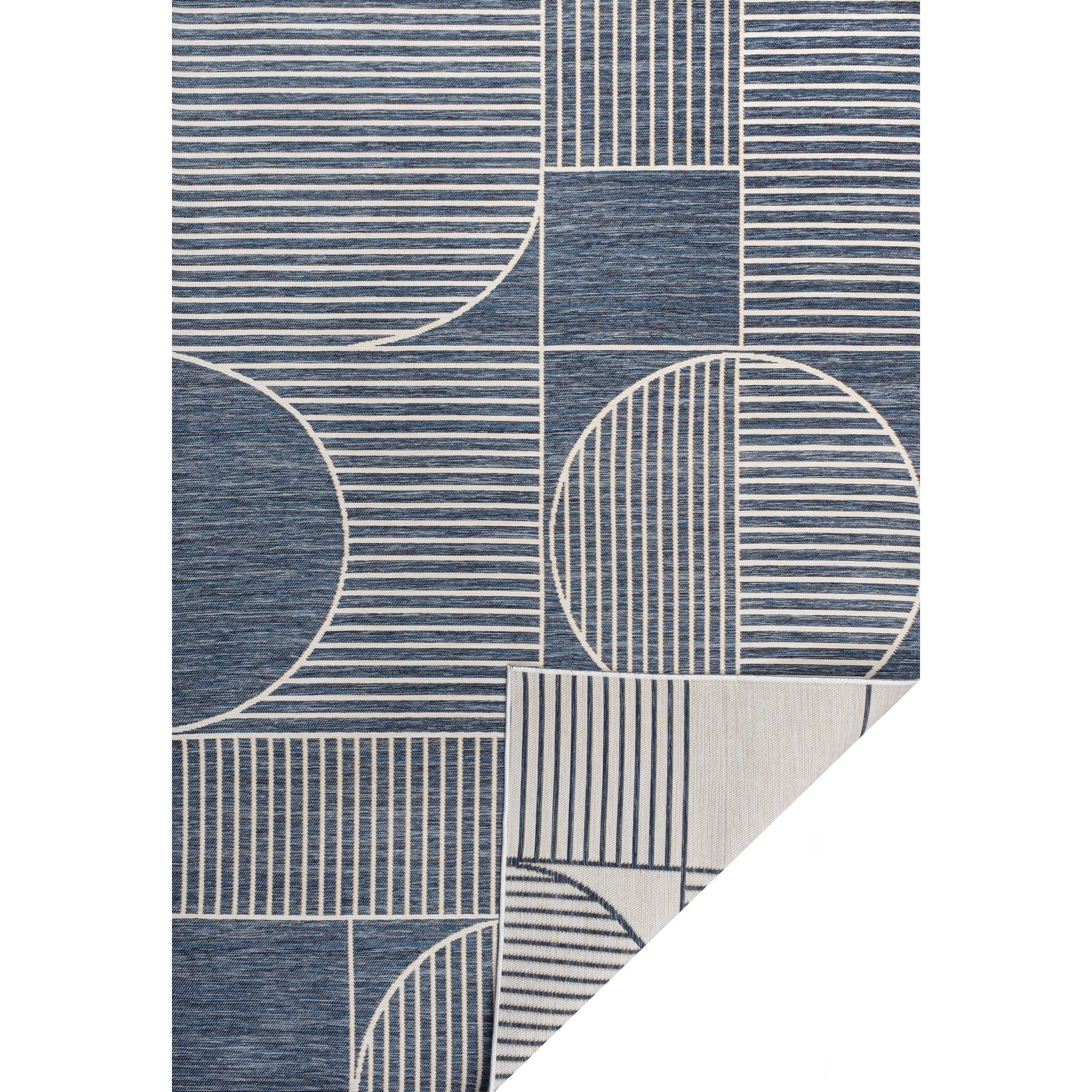 Arielle Mid-Century Modern Geometric Lines Reversible Machine-Washable Indoor/Outdoor Area Rug