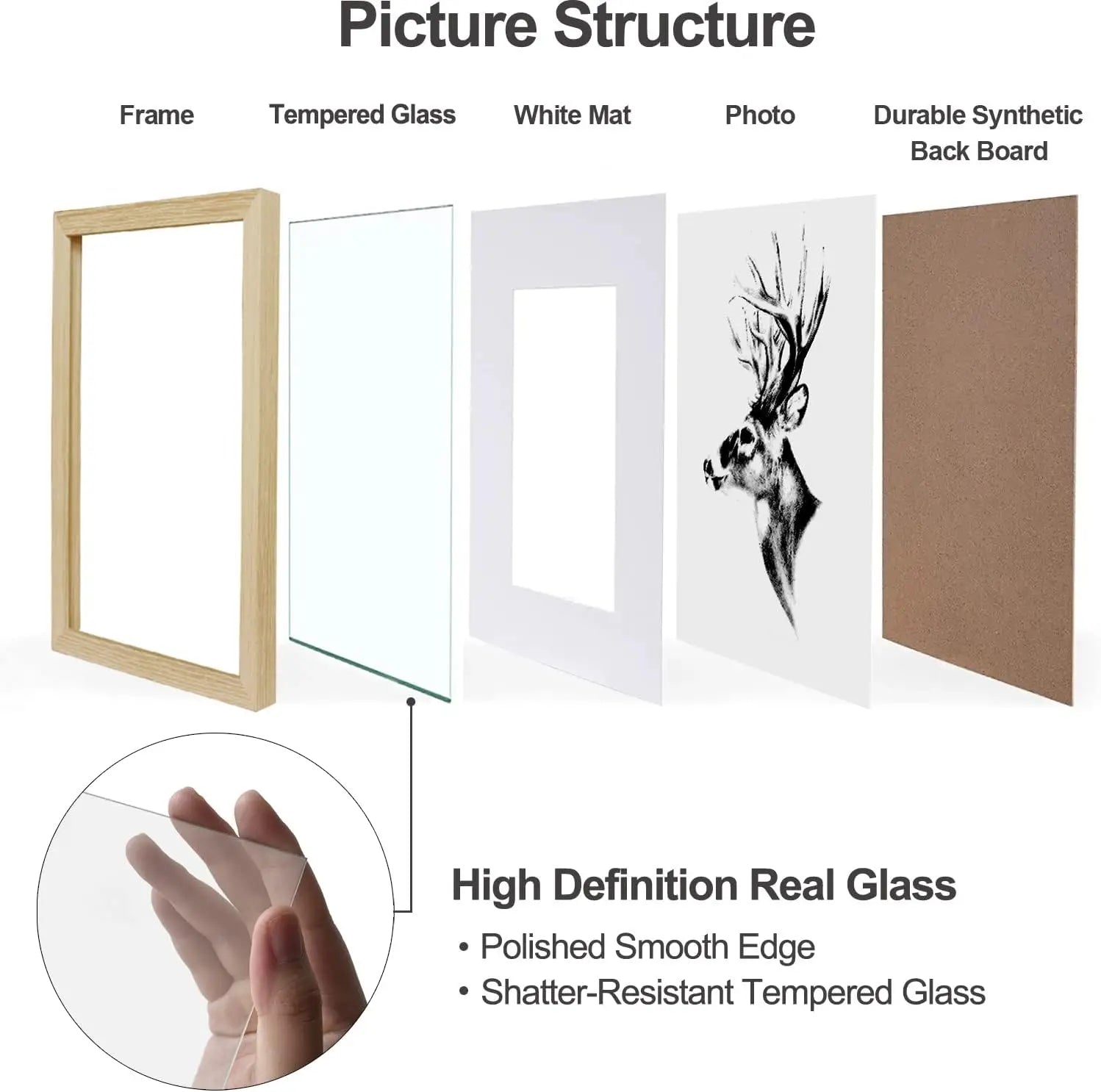11x14 Picture Frames with Mat for 8x10 - Set of 4