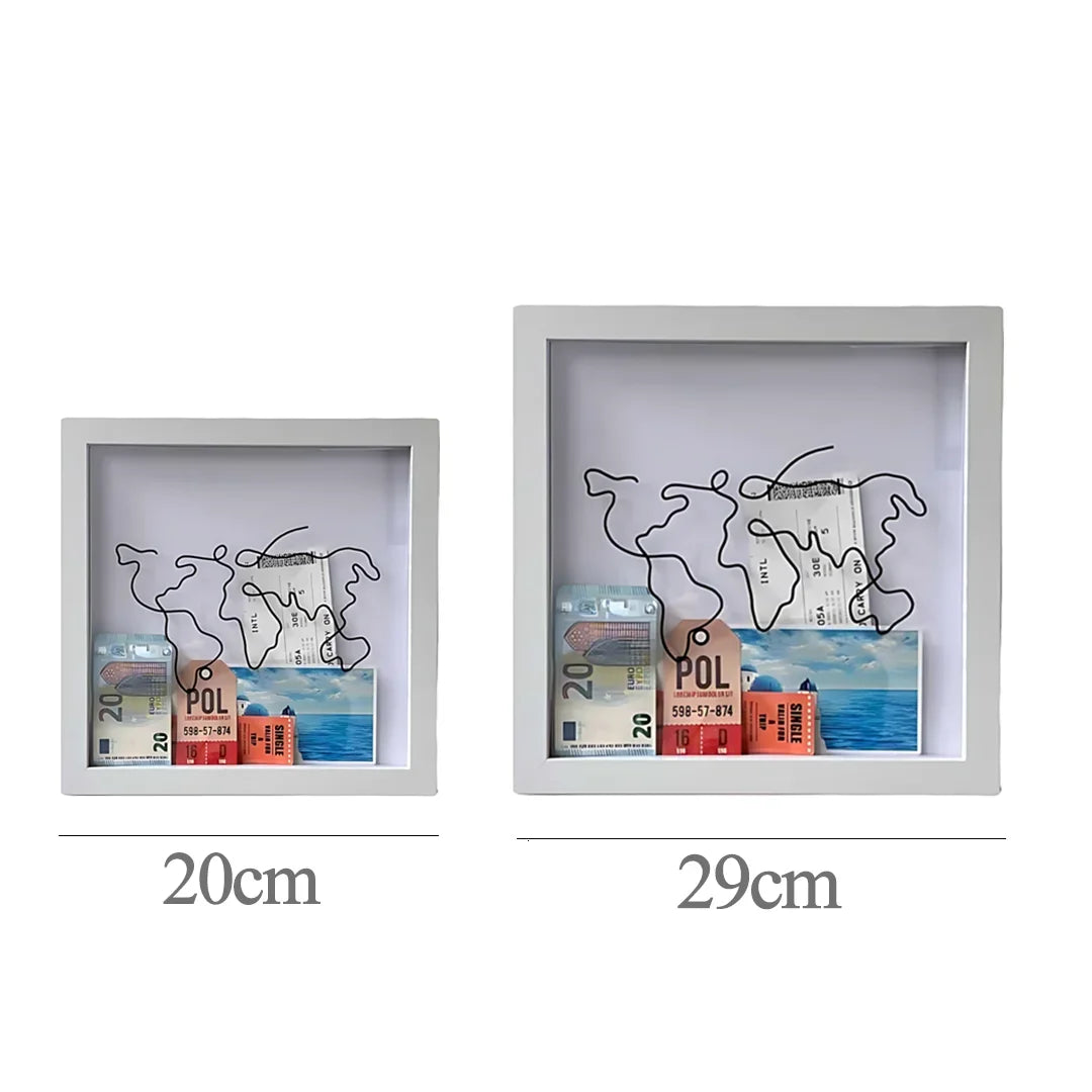 2PCS Adventure Archive Map & Ticket Shadow Boxes