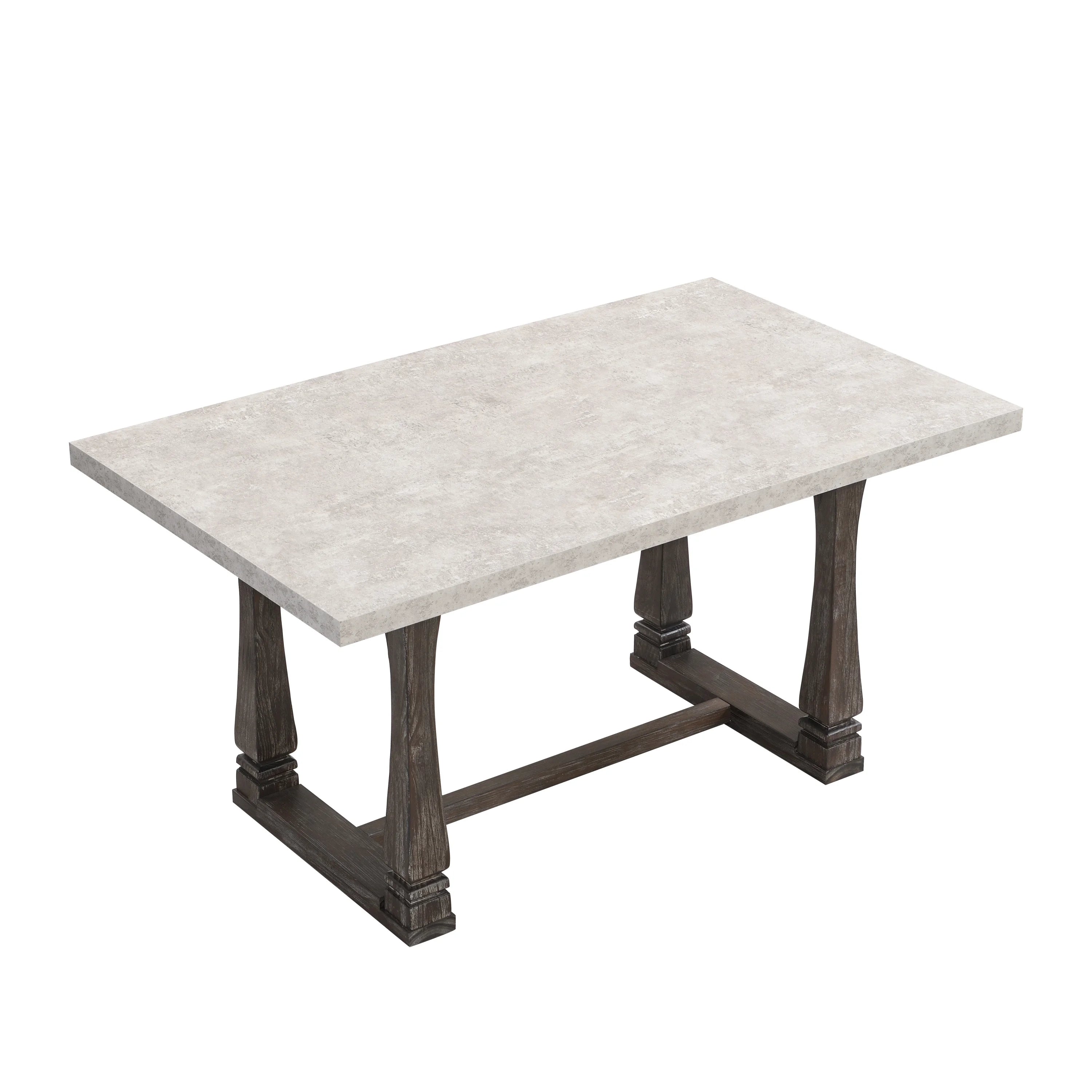 Button Tufted Upholstered Dining Bench & 60" Table Set