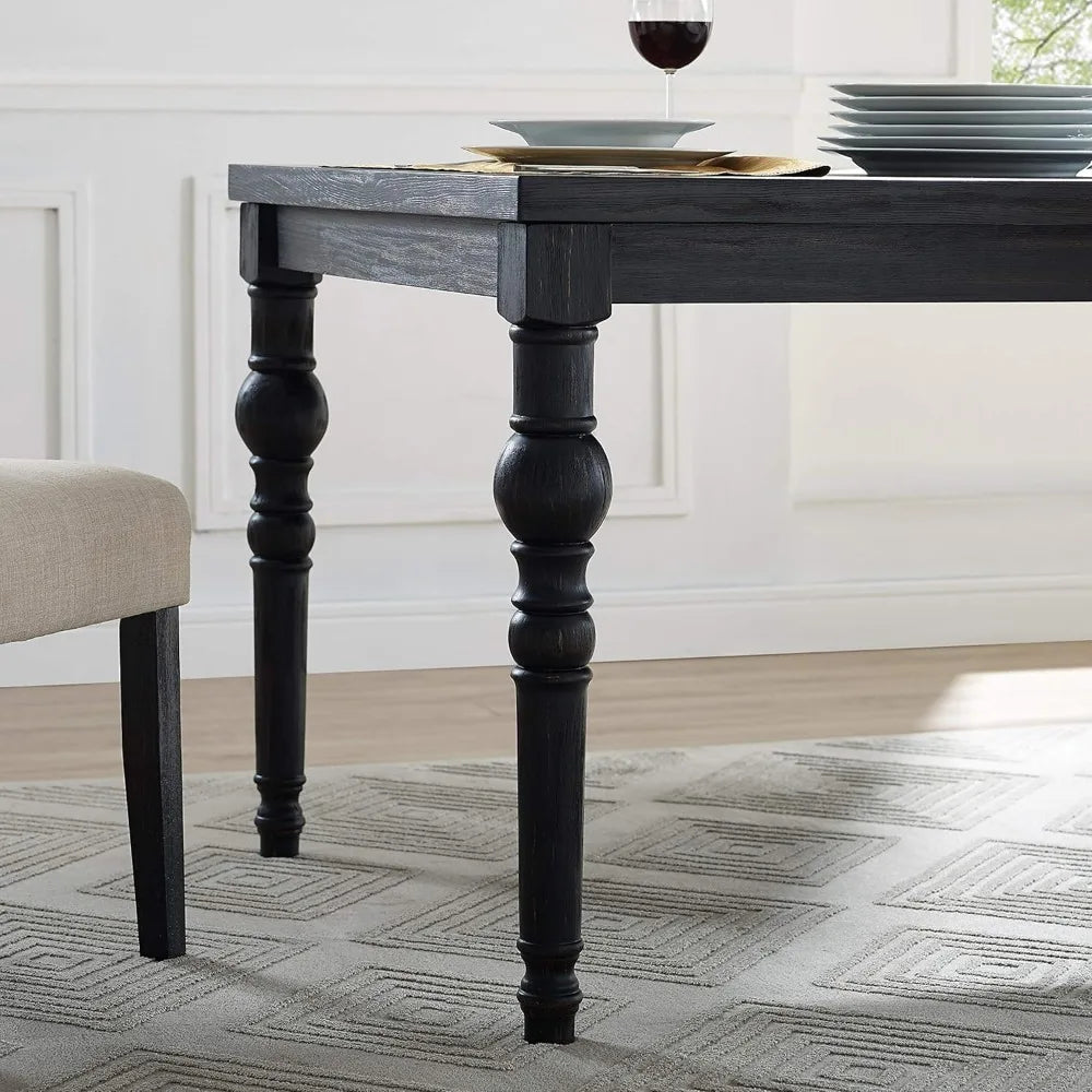 Urban Style Dark Washed Wood Dining Set