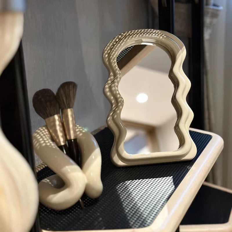 Mini Wavy Decorative Standing Mirror
