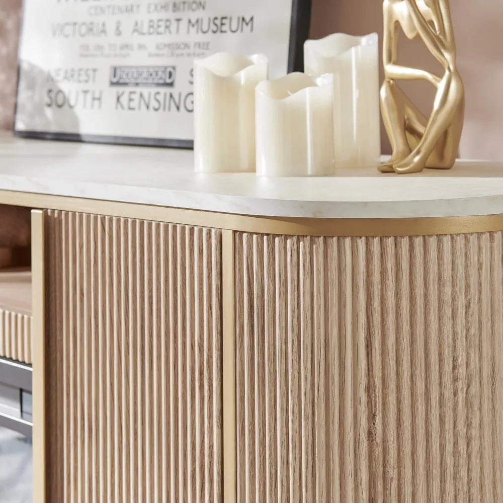 70" Fluted Fireplace TV Stand – Chic & Modern
