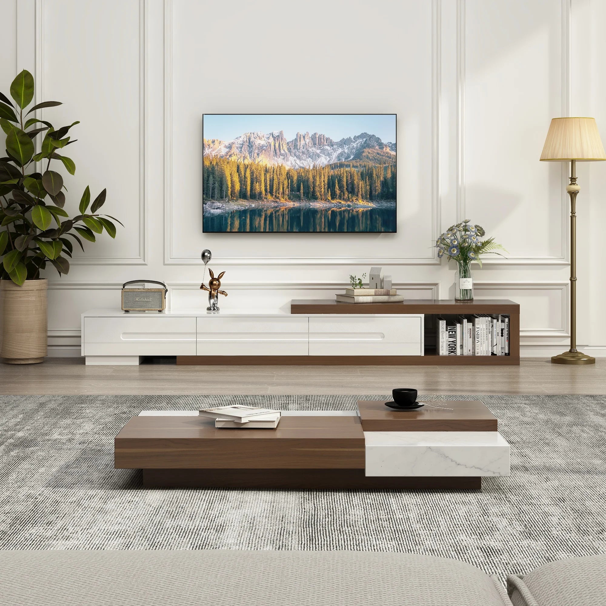 Extendable TV Stand, Wood Media Console