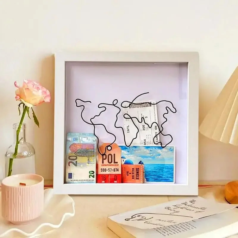 2PCS Adventure Archive Map & Ticket Shadow Boxes
