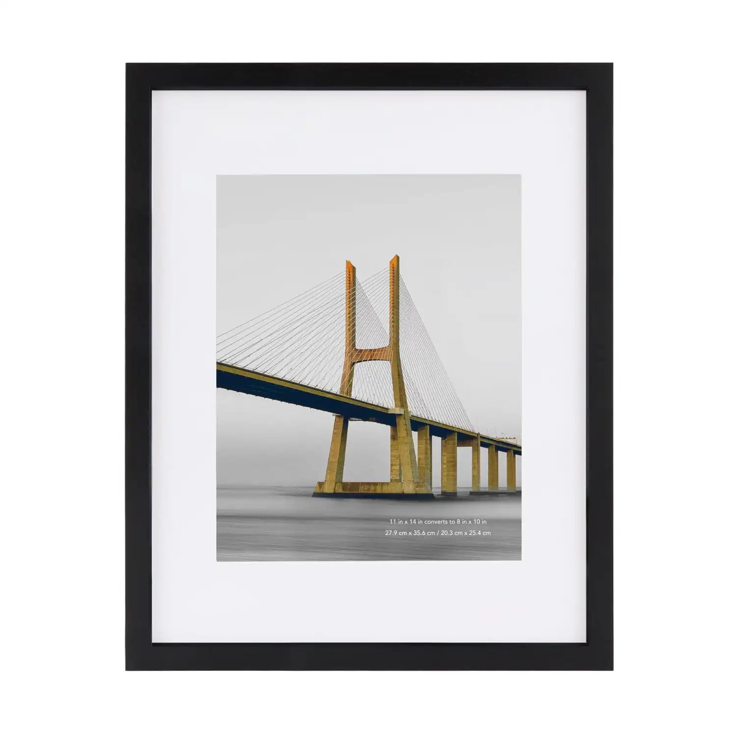11x14 5-in-1 Wood Picture Frames Set, Black