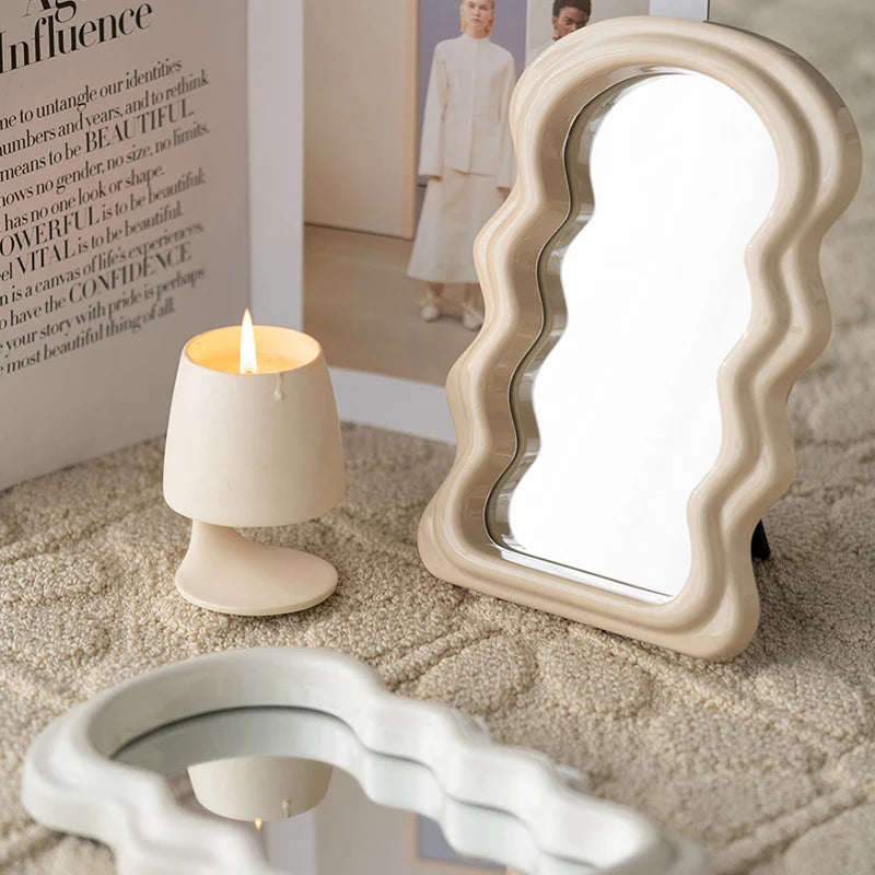 Mini Wavy Decorative Standing Mirror
