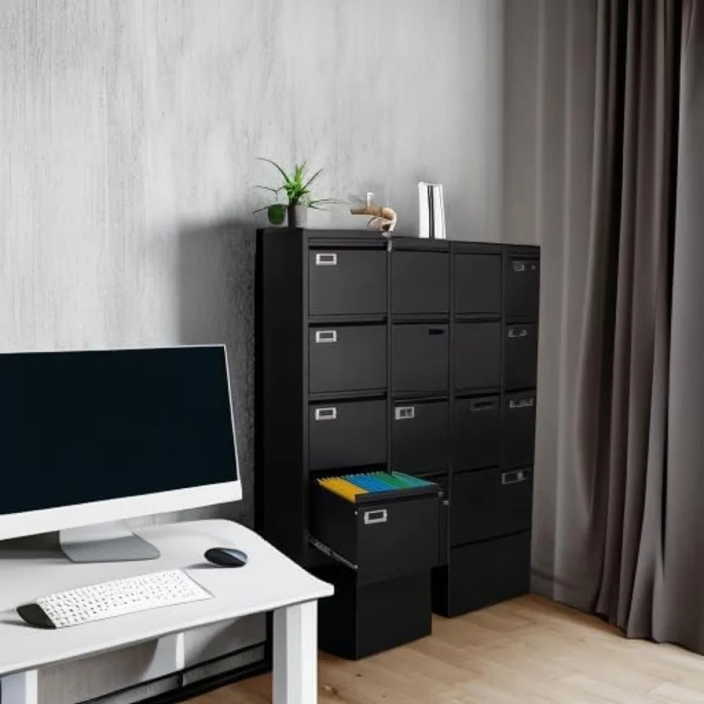 4-Drawer Metal File Cabinet with Lock