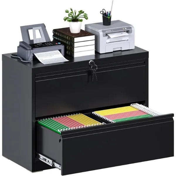 2-Drawer Wide Metal Filing Cabinet