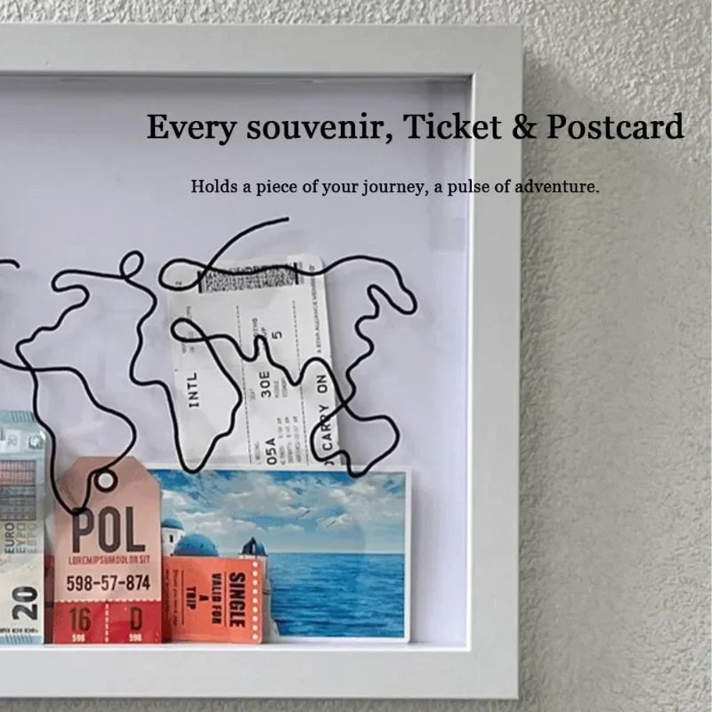 2PCS Adventure Archive Map & Ticket Shadow Boxes