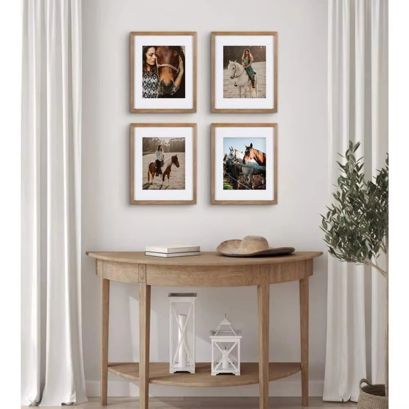11 x 14 Matted to 8 x 10 Rustic Brown Picture Frame (Set of 4)