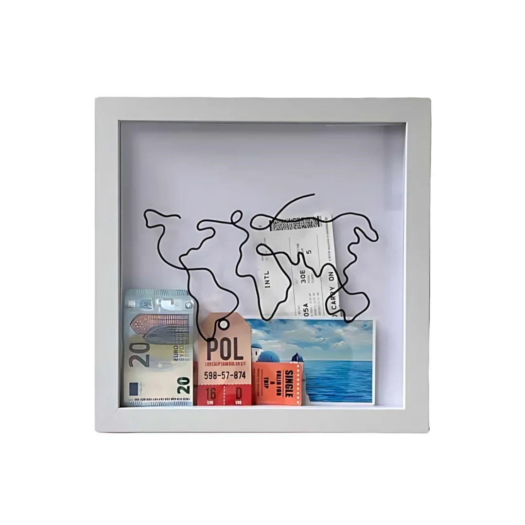 2PCS Adventure Archive Map & Ticket Shadow Boxes