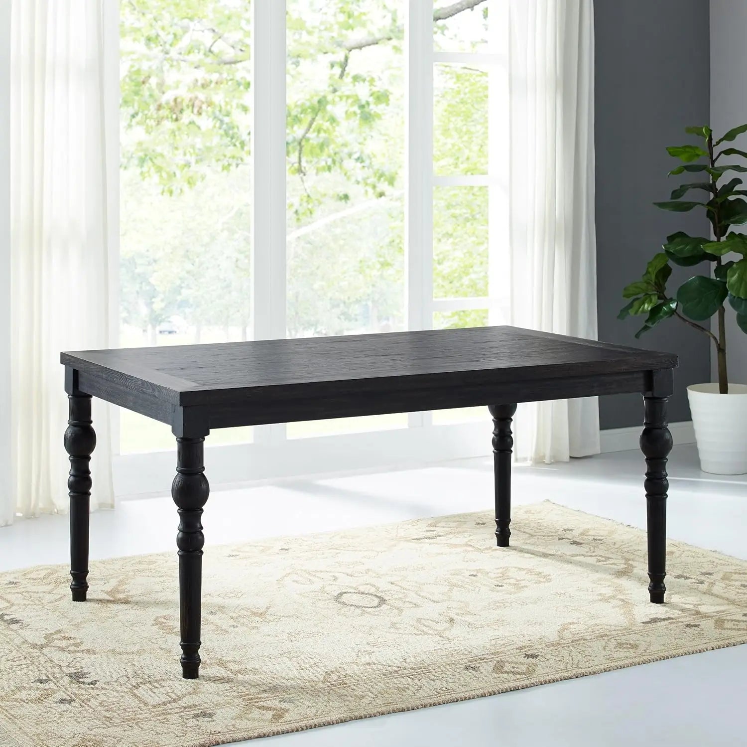 Urban Style Dark Washed Wood Dining Set