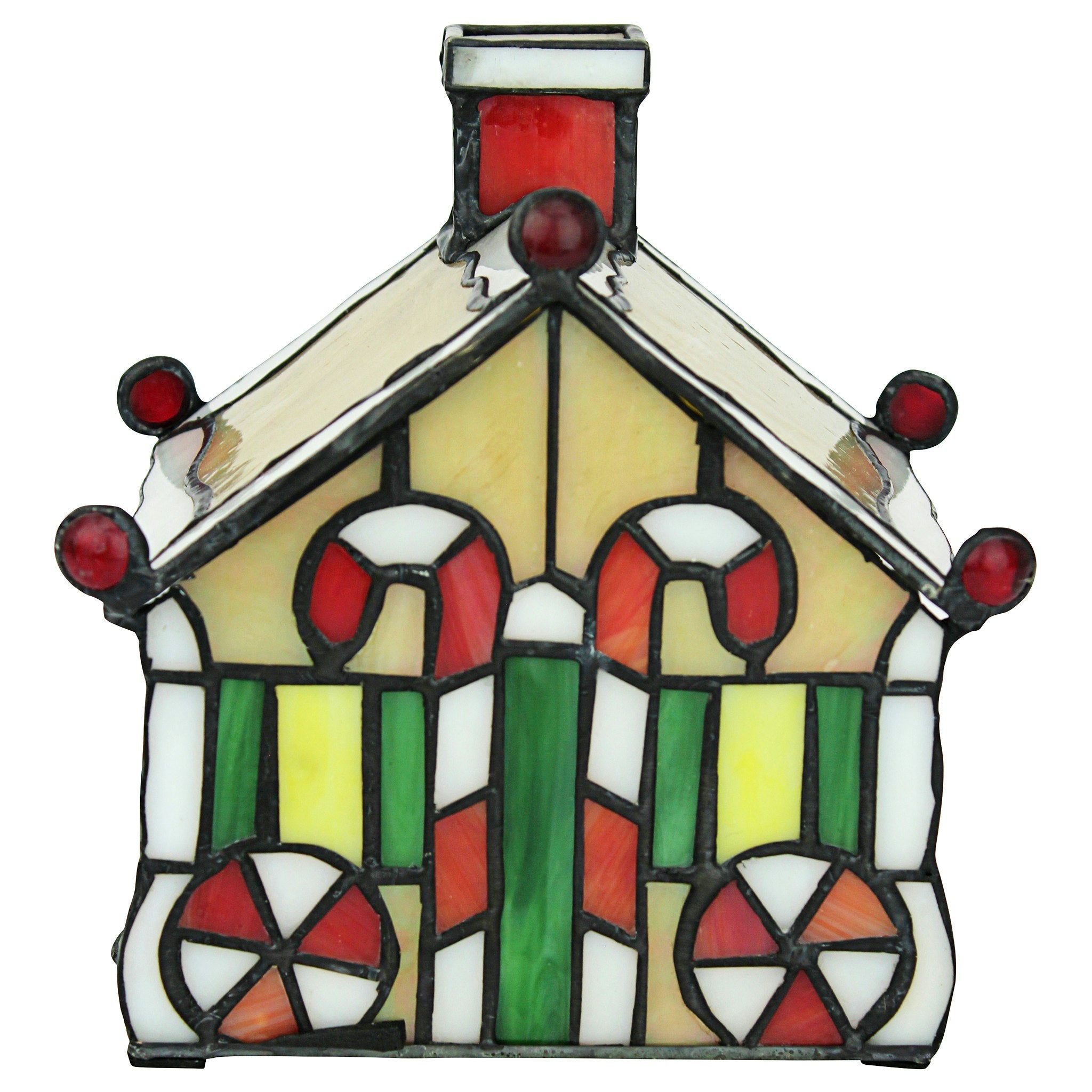 Christmas Gingerbread House Stained Glass Lamp Illuminated Sculpture