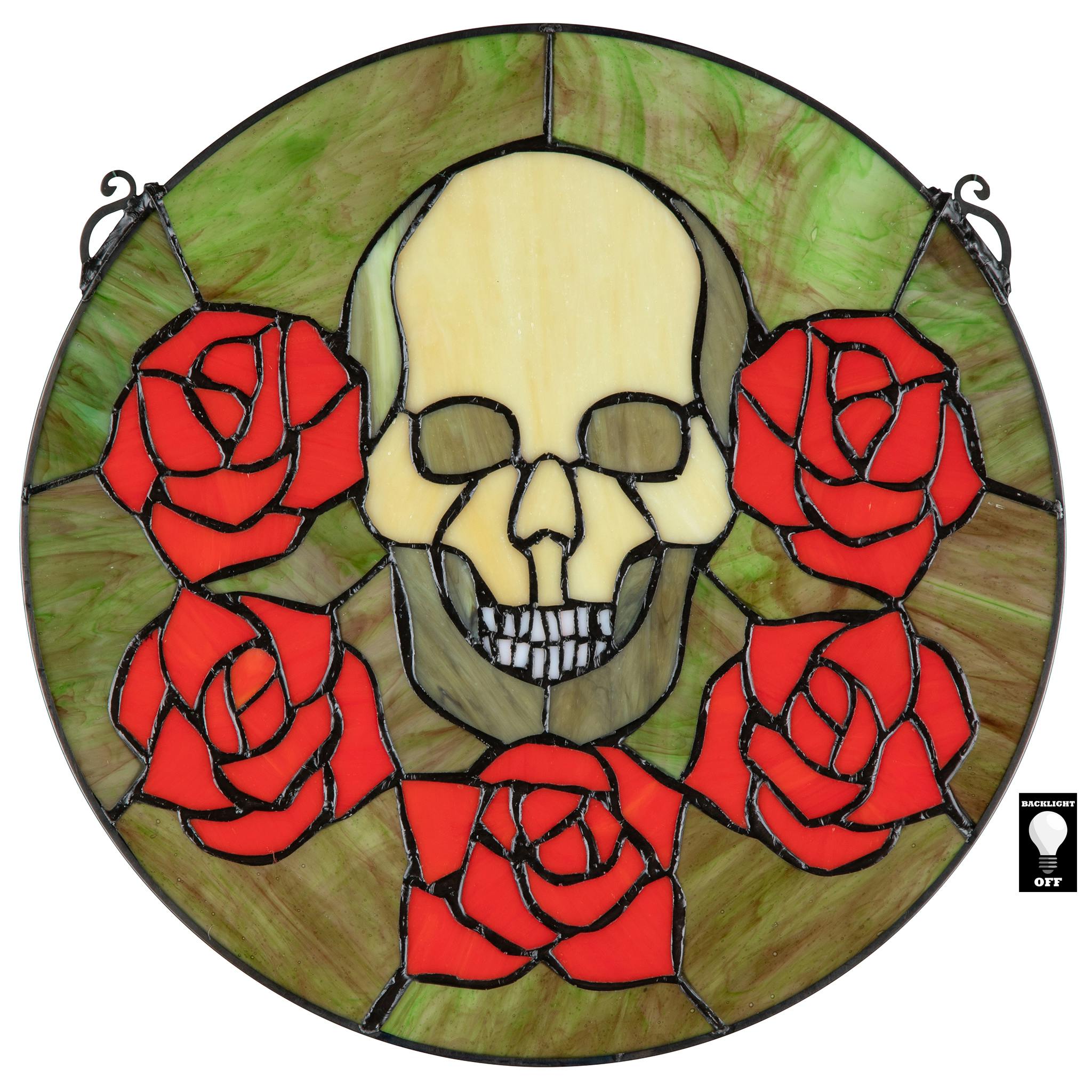 Beauty and Decay Gothic Skull Stained Glass Window