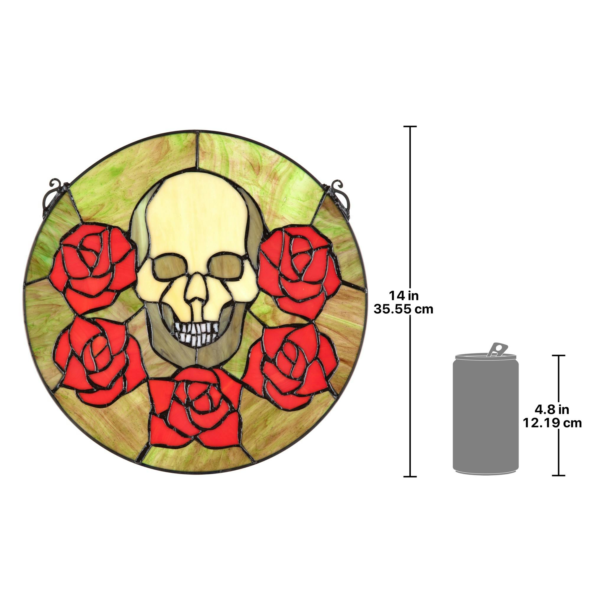 Beauty and Decay Gothic Skull Stained Glass Window