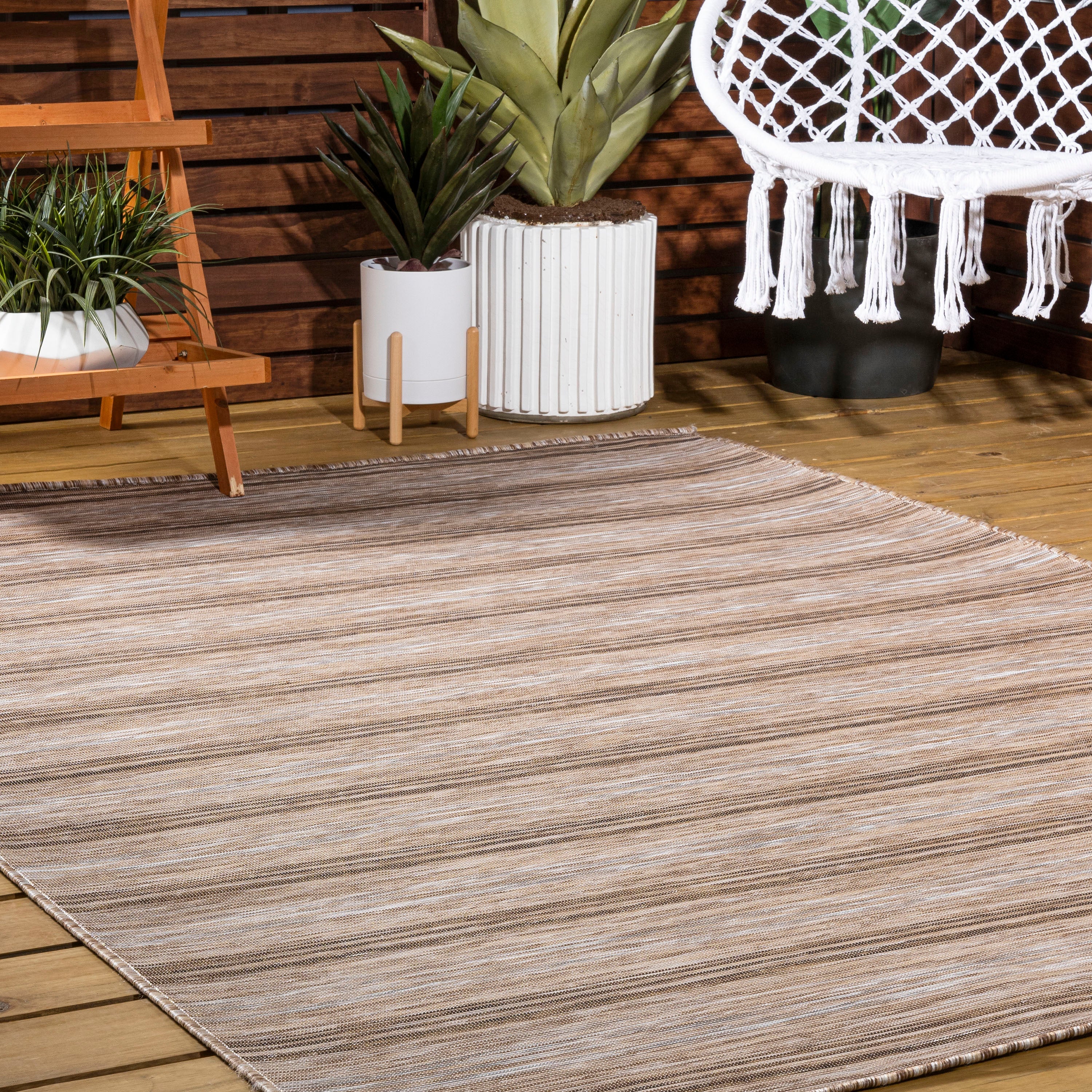 Bo Modern Farmhouse Wide Stripe Indoor/Outdoor Area Rug