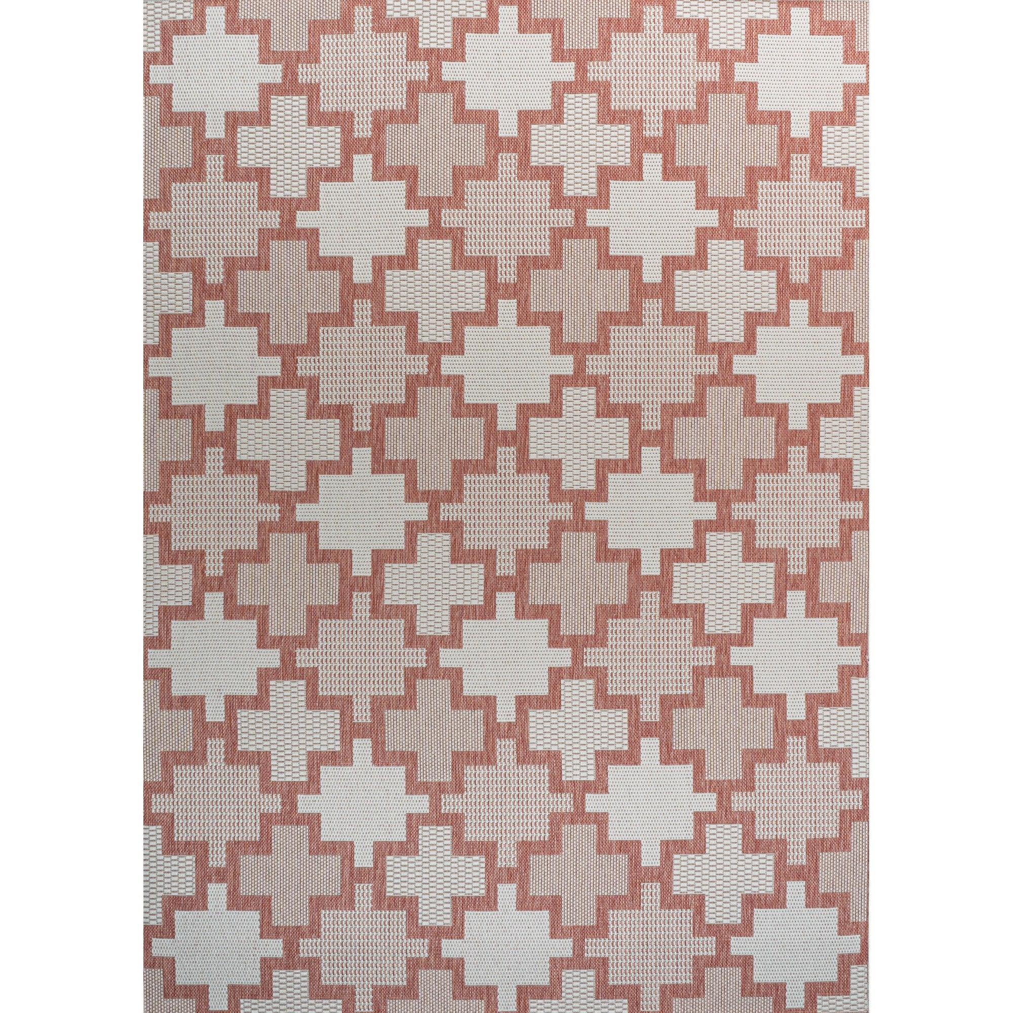 Cyrus Simple Geometric Tile Pattern Indoor/Outdoor Area Rug