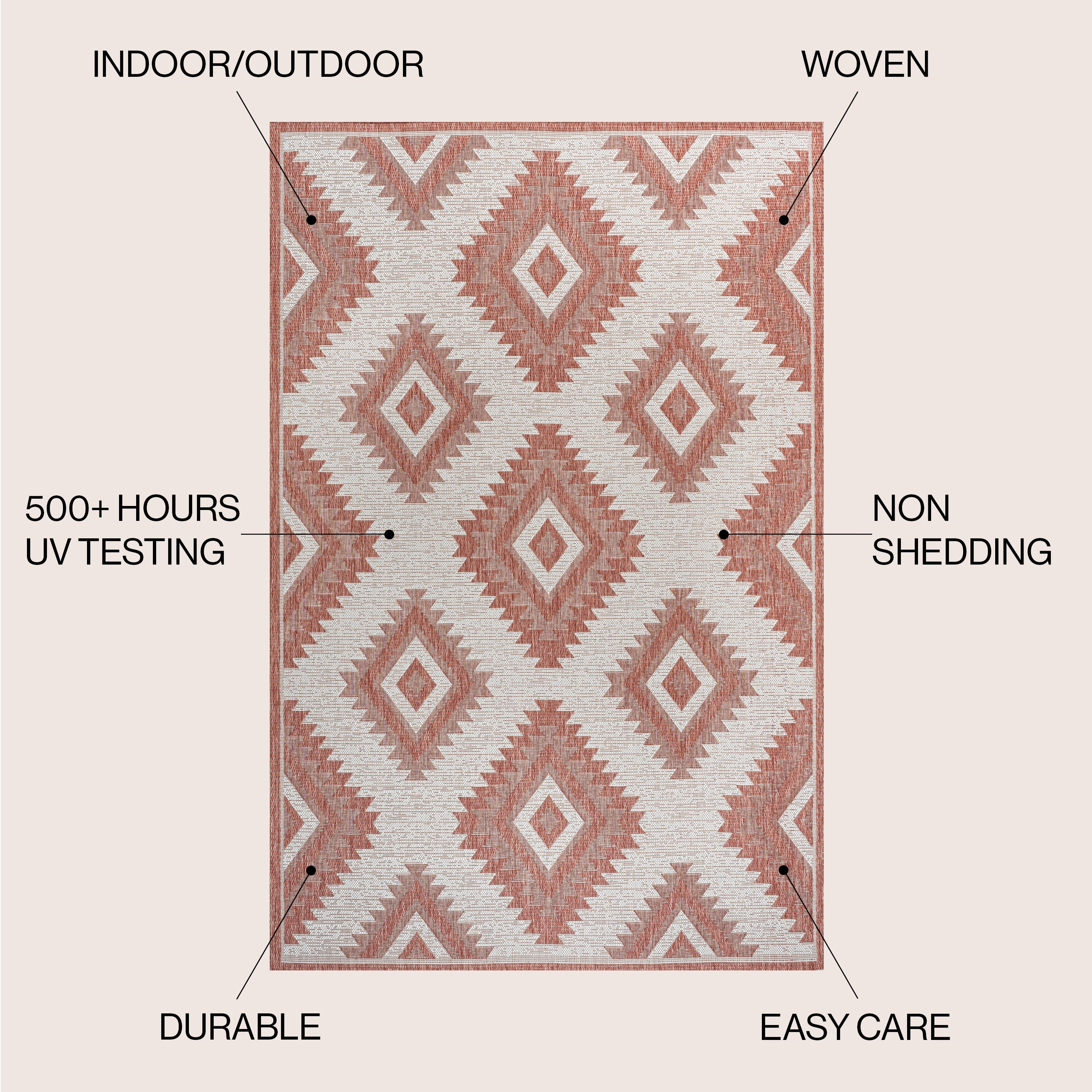 Lior Geometric Moroccan Chic Diamond Indoor/Outdoor Area Rug