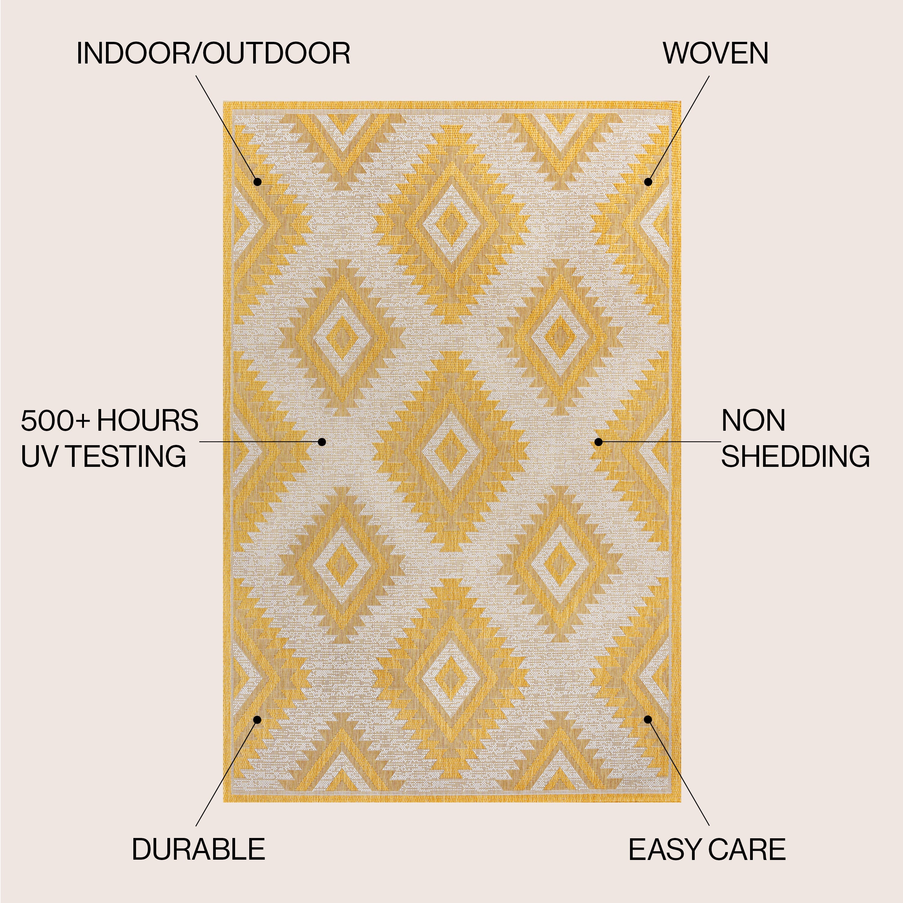 Lior Geometric Moroccan Chic Diamond Indoor/Outdoor Area Rug