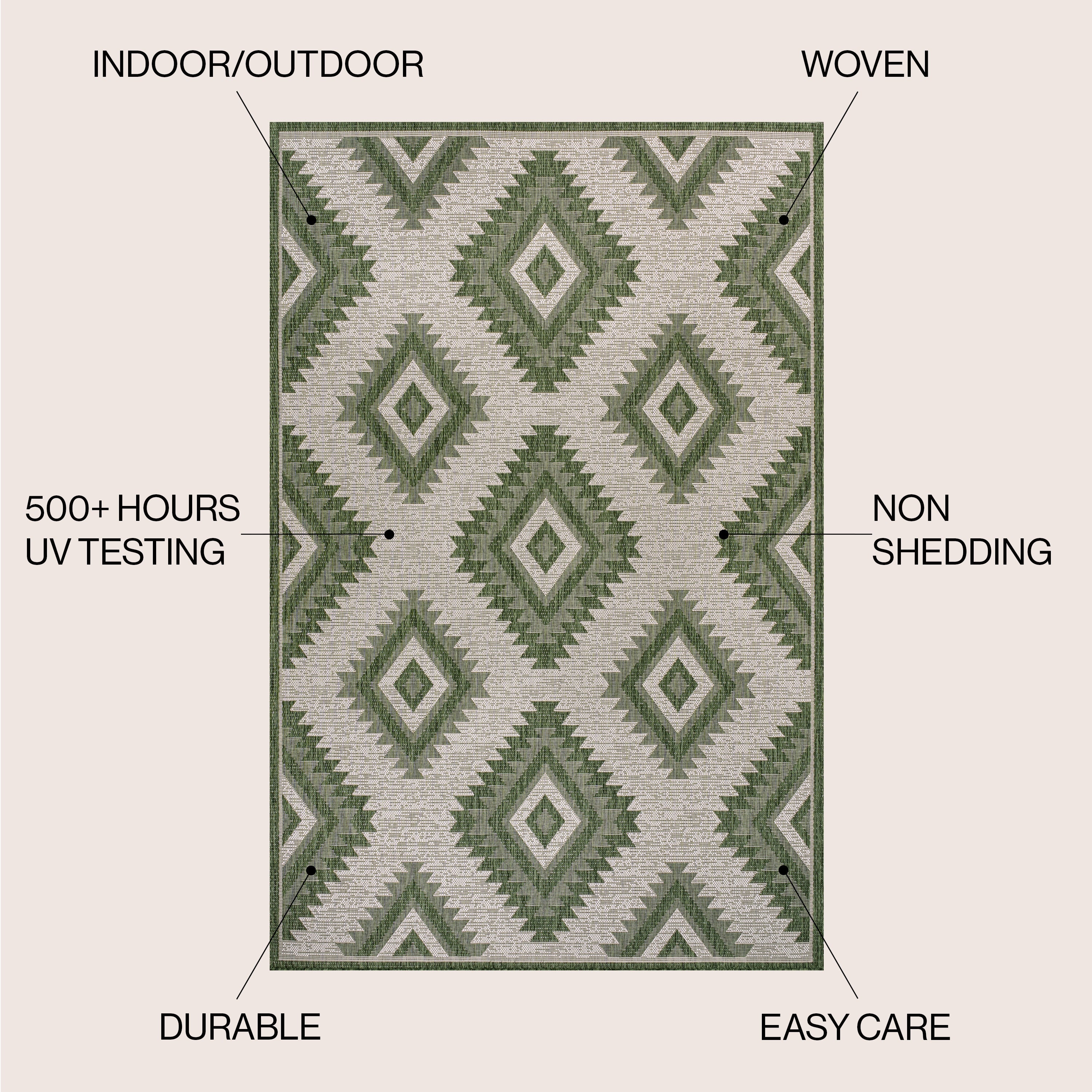 Lior Geometric Moroccan Chic Diamond Indoor/Outdoor Area Rug