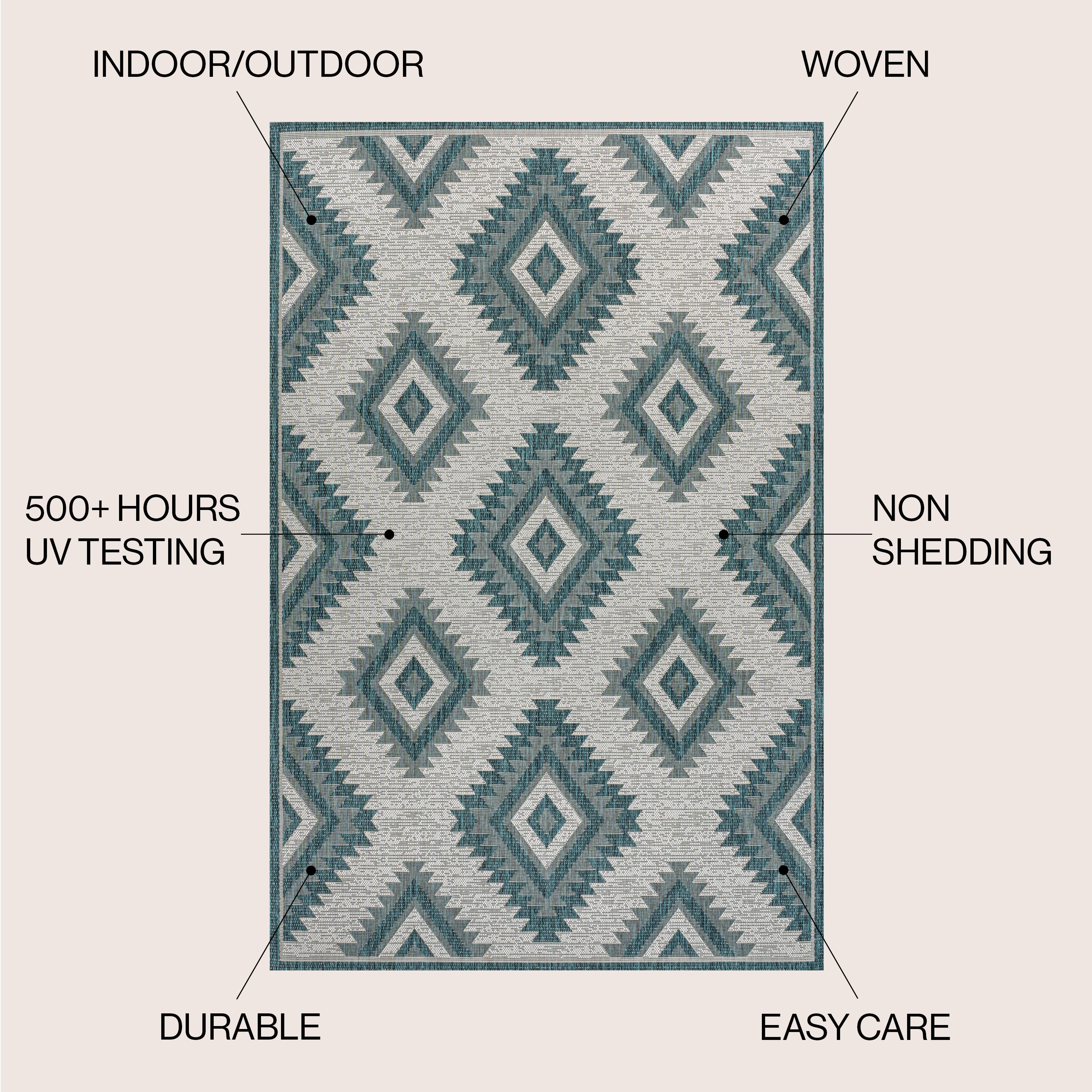 Lior Geometric Moroccan Chic Diamond Indoor/Outdoor Area Rug