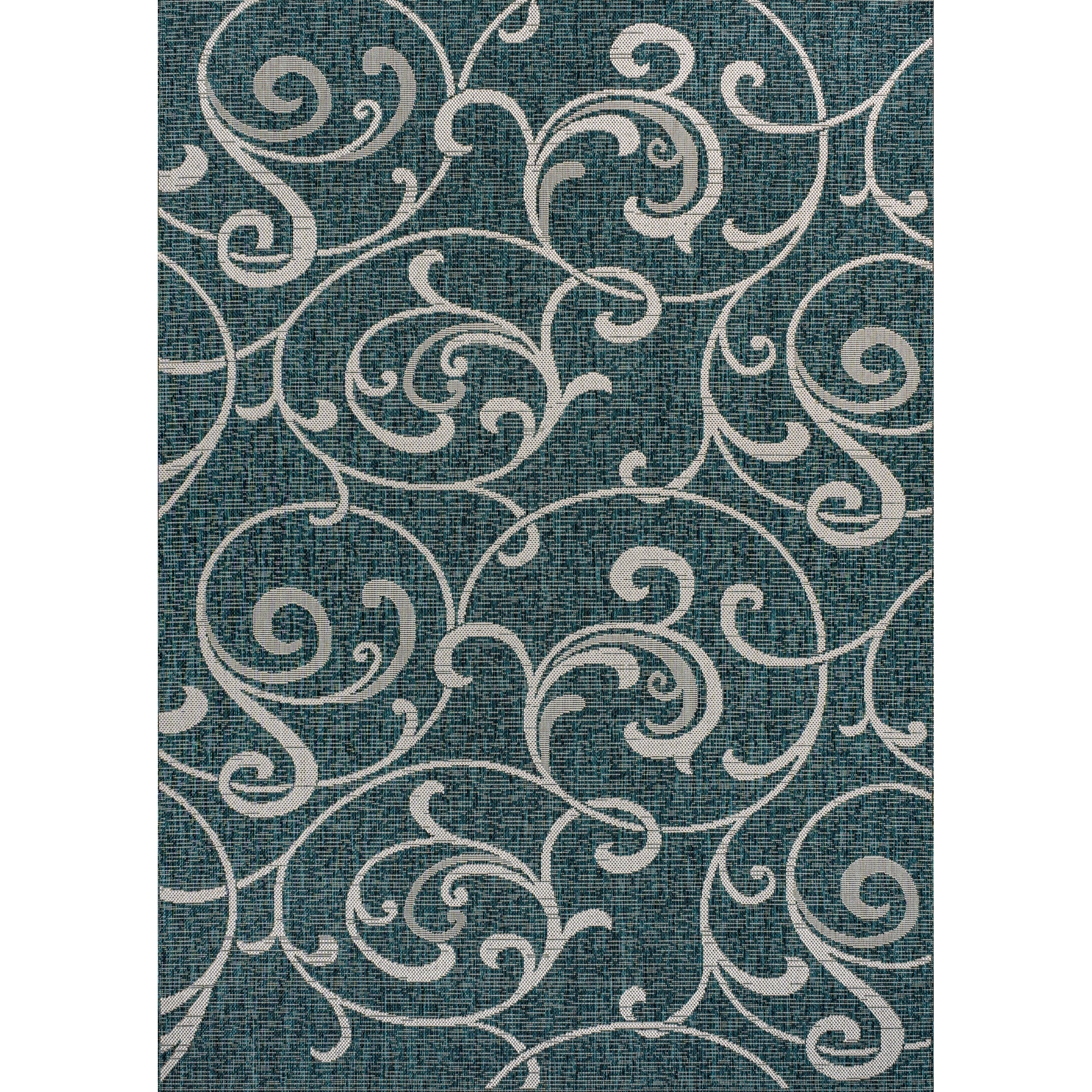 Maribel Traditional Classic Bold All-Over Scroll Indoor/Outdoor Area Rug