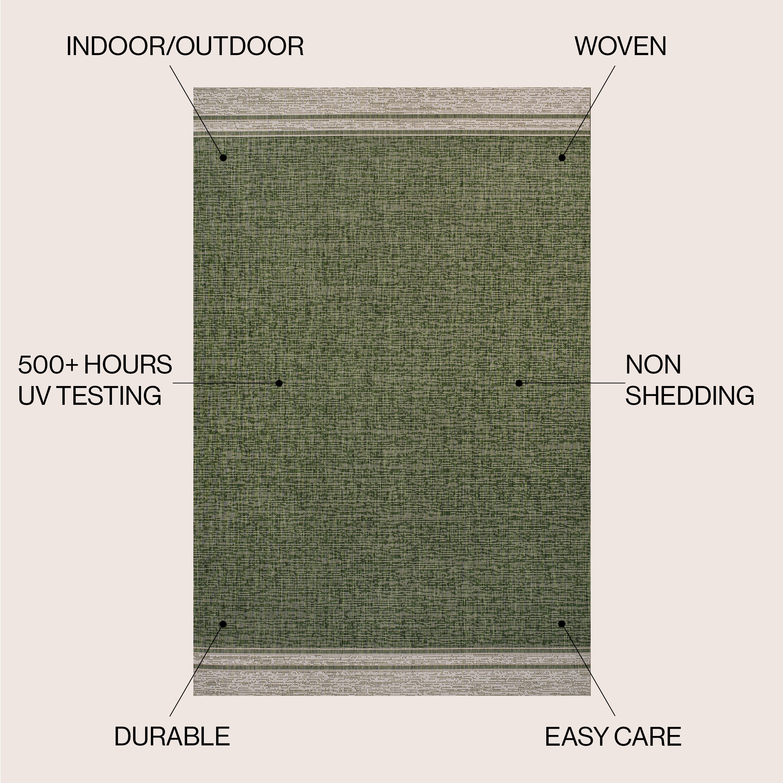 Alda Modern Minimalist Mingled Chic Solid Indoor/Outdoor Area Rug