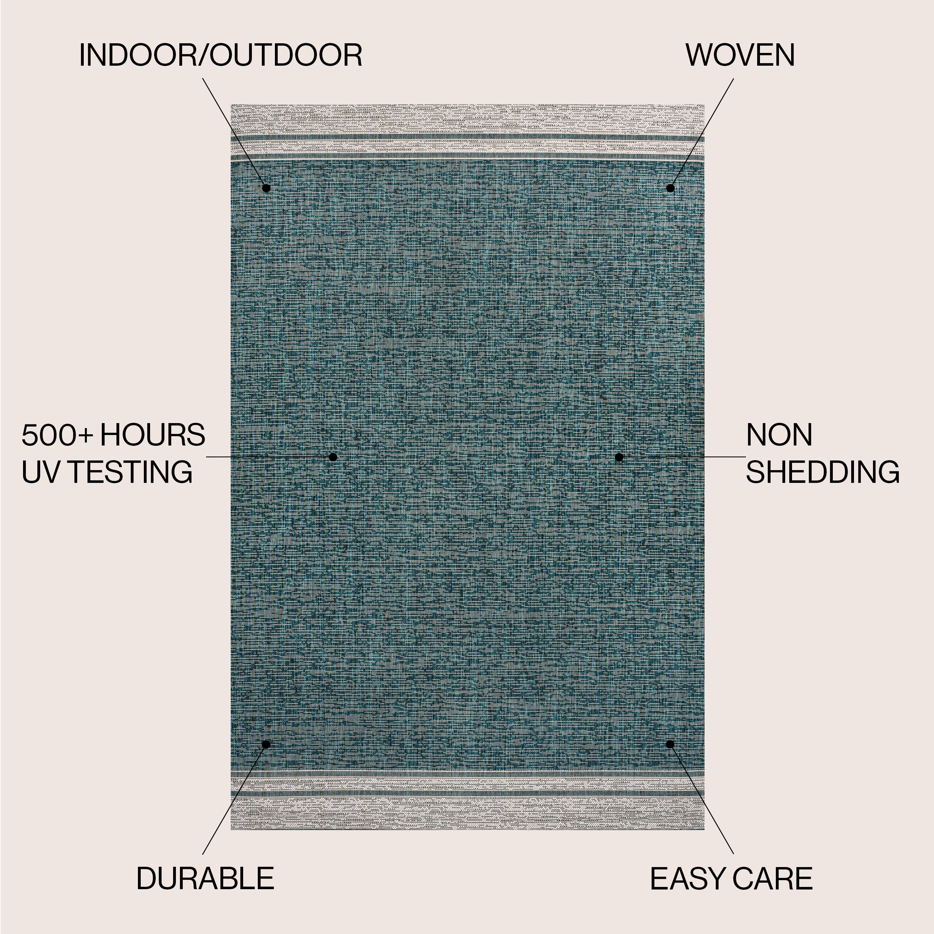 Alda Modern Minimalist Mingled Chic Solid Indoor/Outdoor Area Rug