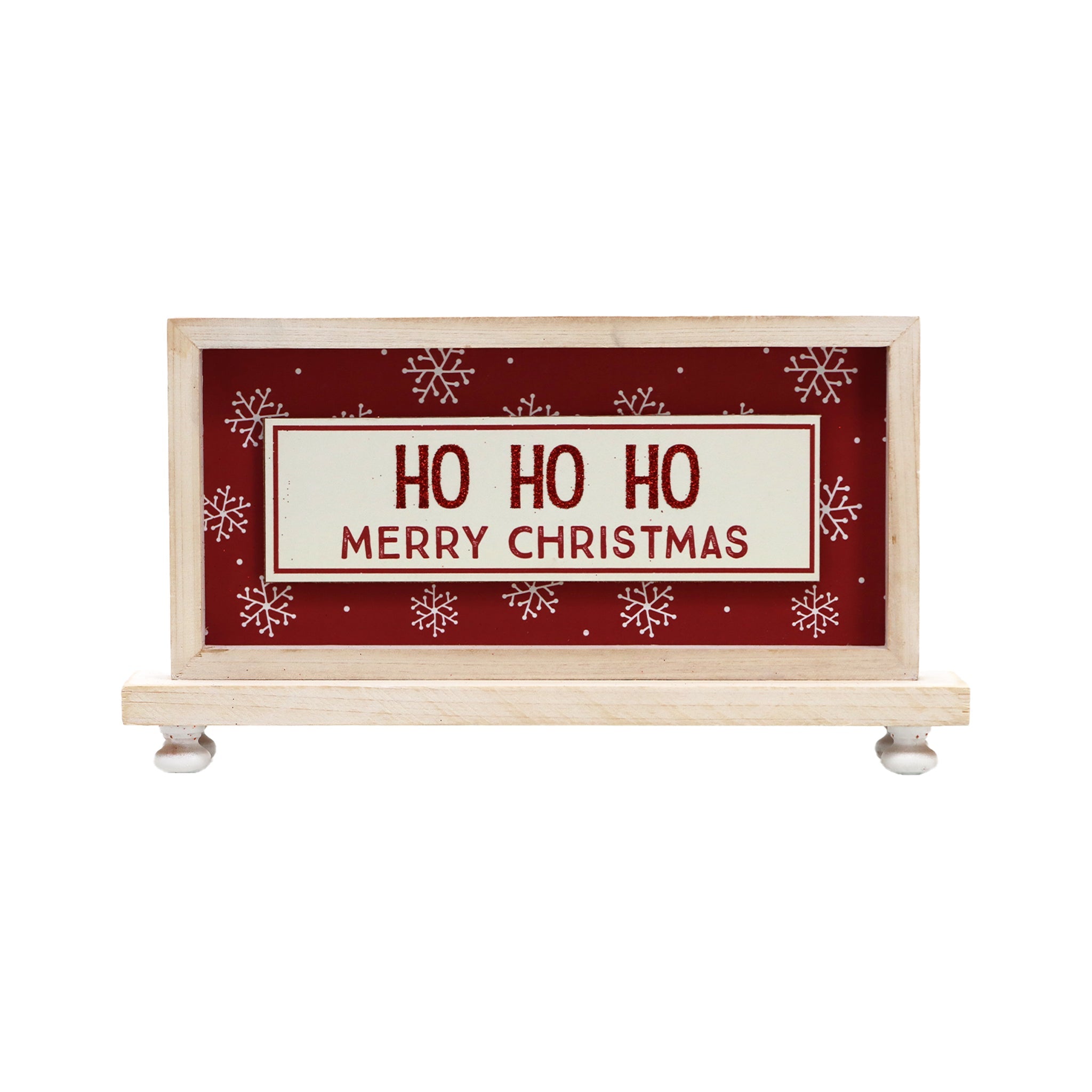 Ho Ho Ho Merry Christmas Decor Sign with Base