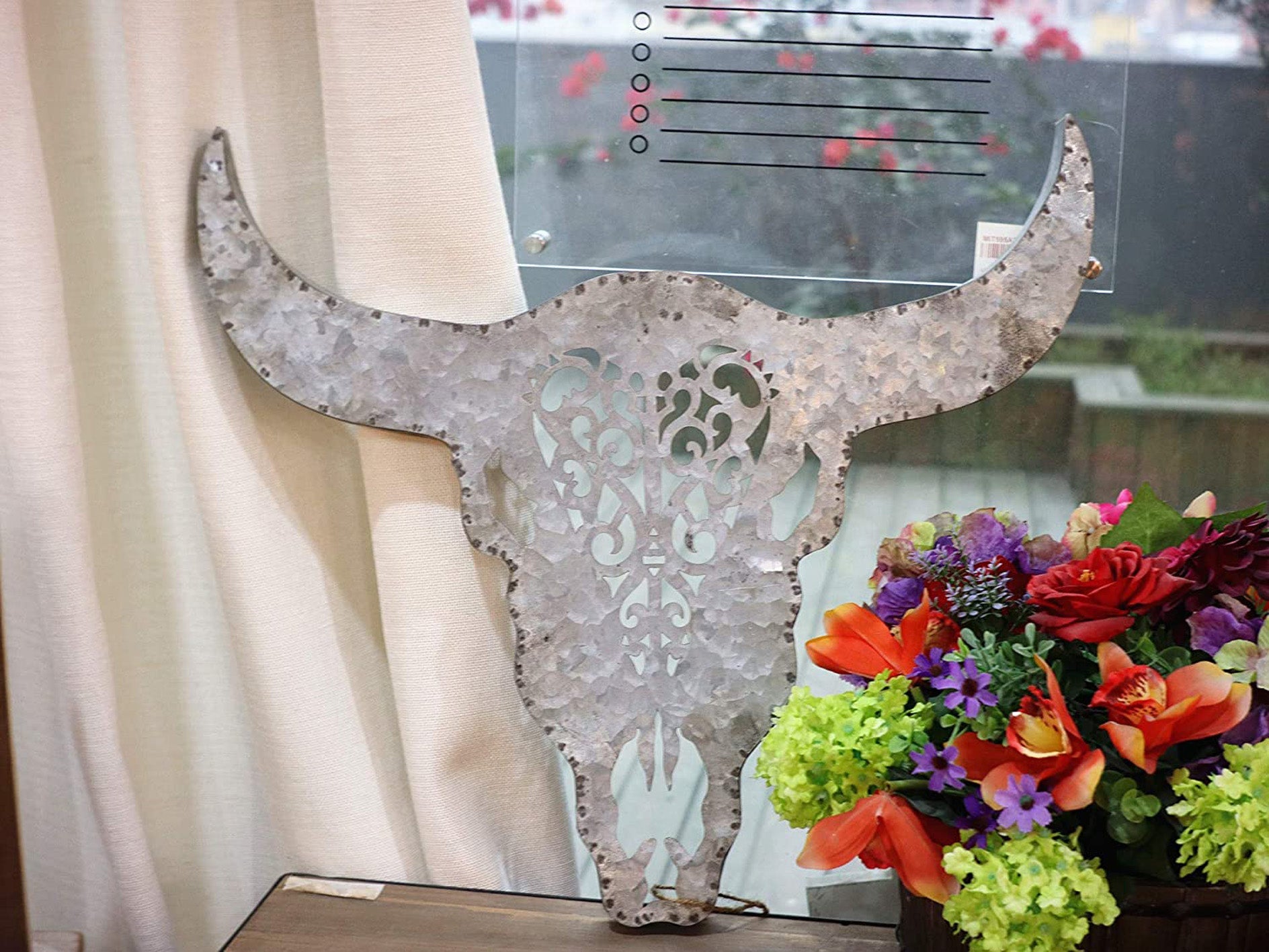 Galvanized Metal Bull Skull Wall Decor