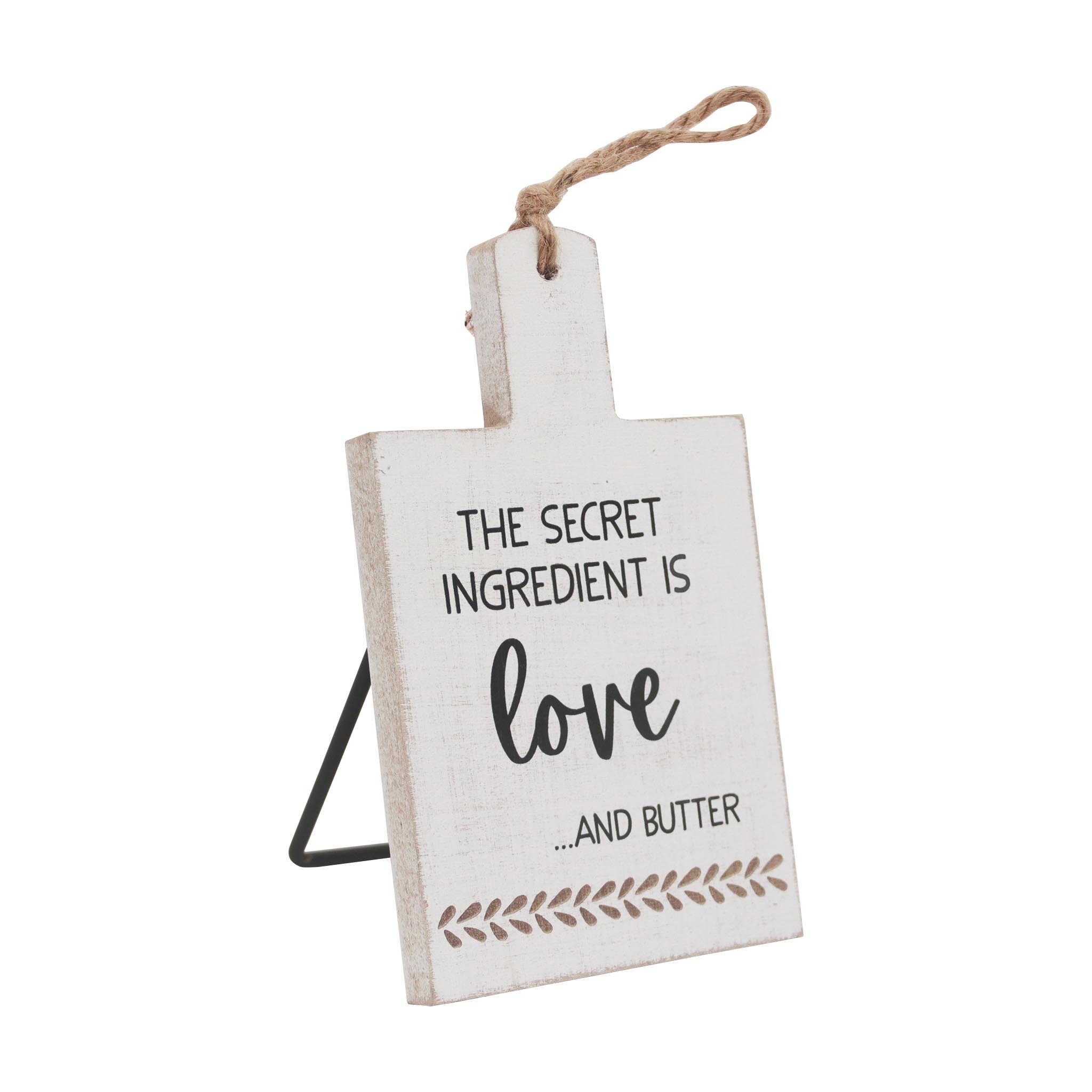 The Secret Ingredient Is Love and Butter Wood Tabletop Sign