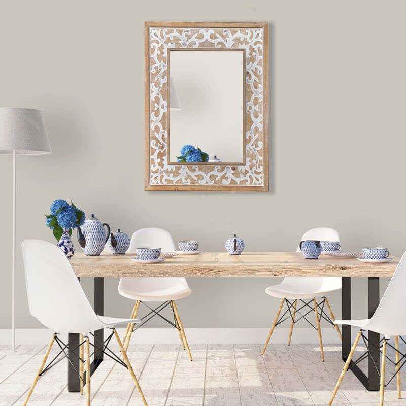 Rectangle Wood Carved Frame Mirror