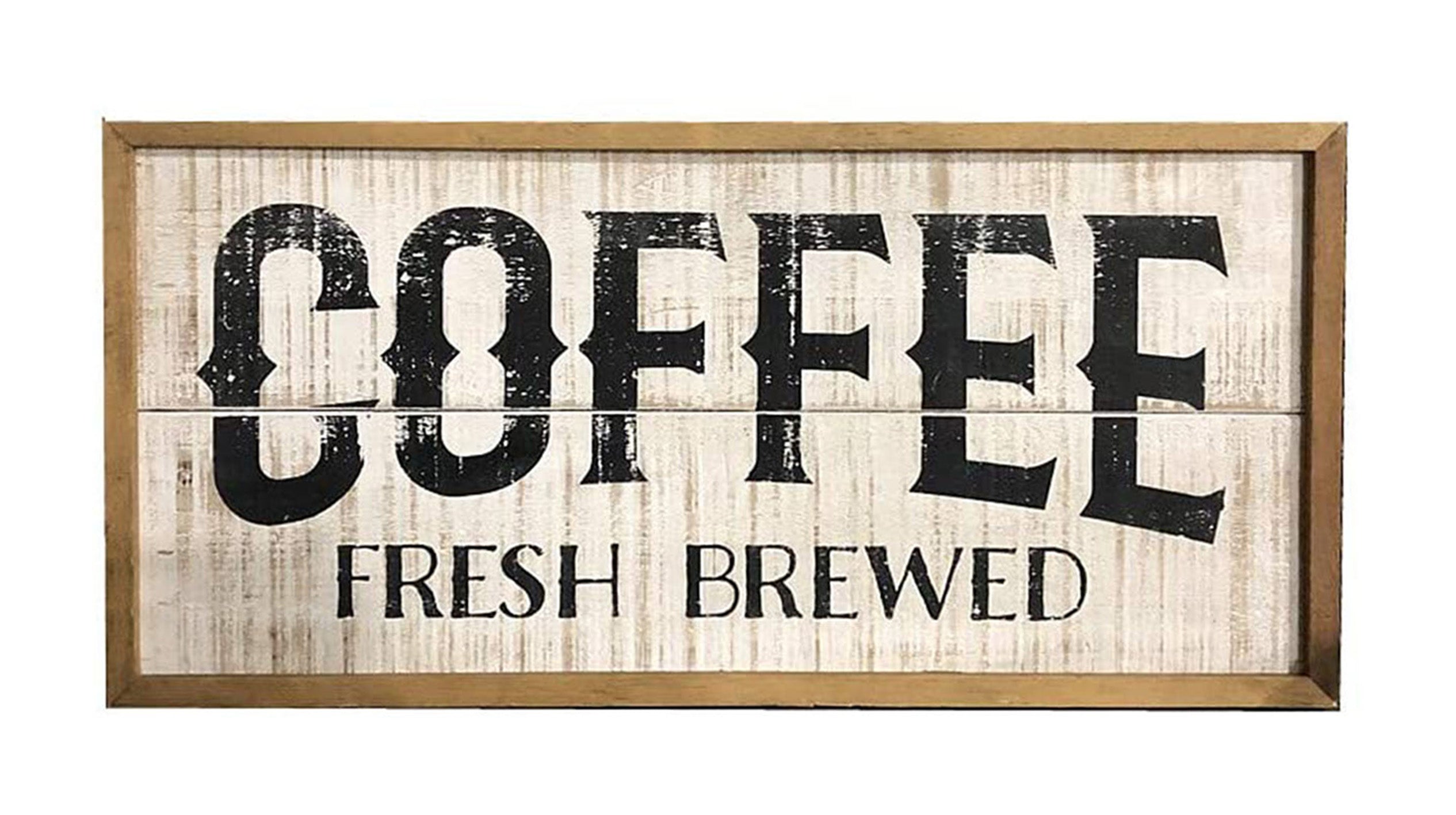 Wood Framed Coffee Sign, Decorative Wood Coffee Wall Plaque