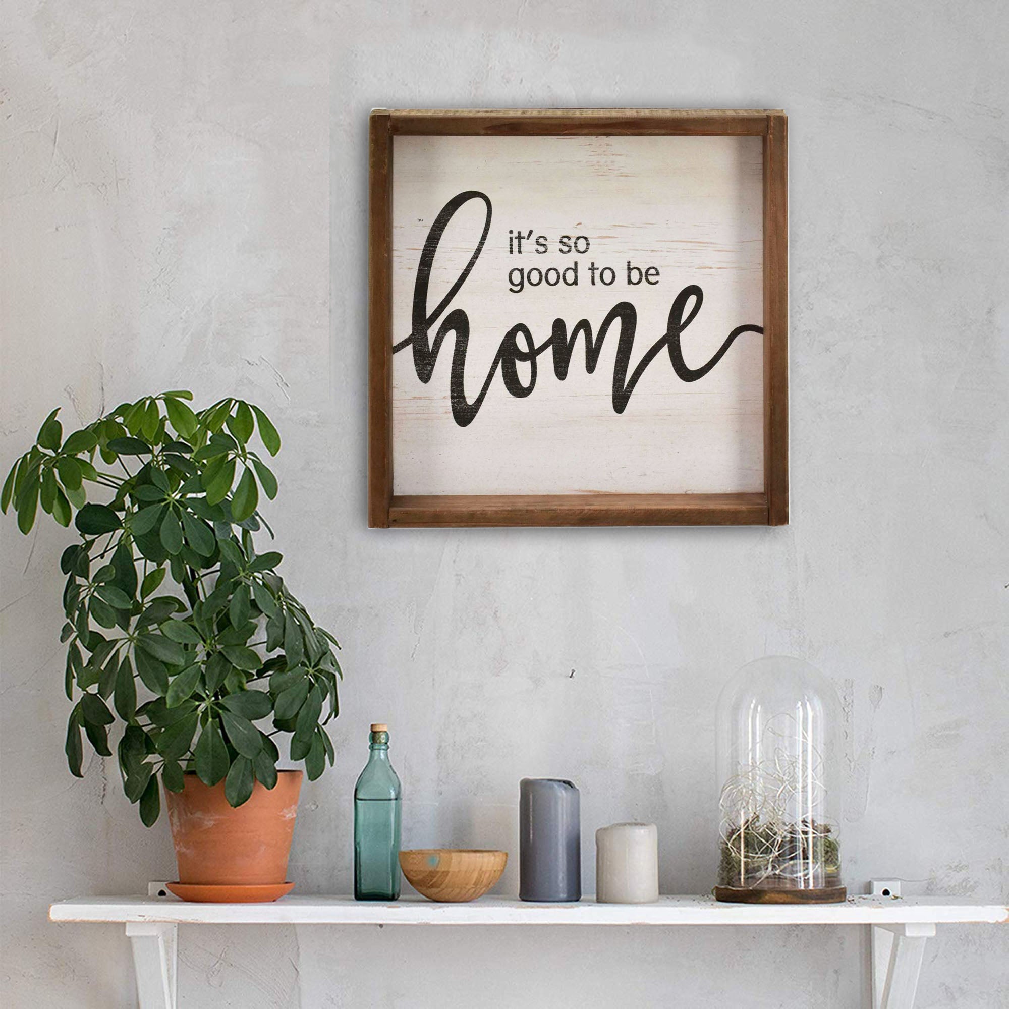 It's So Good to Be Home Vintage Wood Framed Wall Plaque