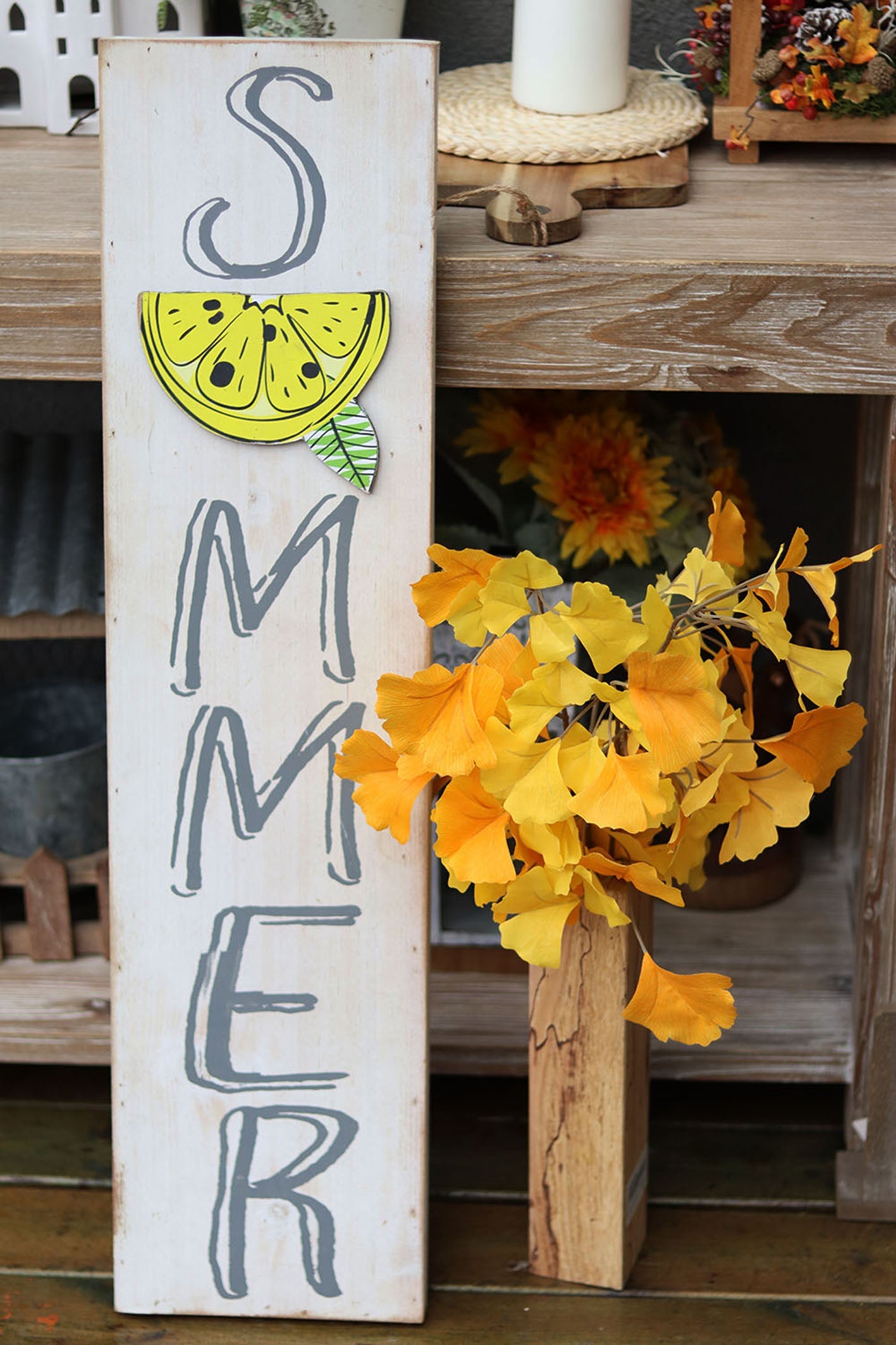 Summer Word Printing Porch Wooden Sign